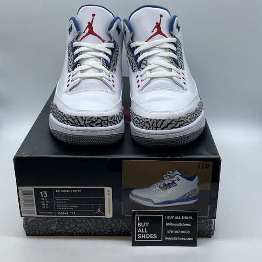 Size 13 - Air Jordan 3 Retro 2011 True Blue White Leather (136064-104)