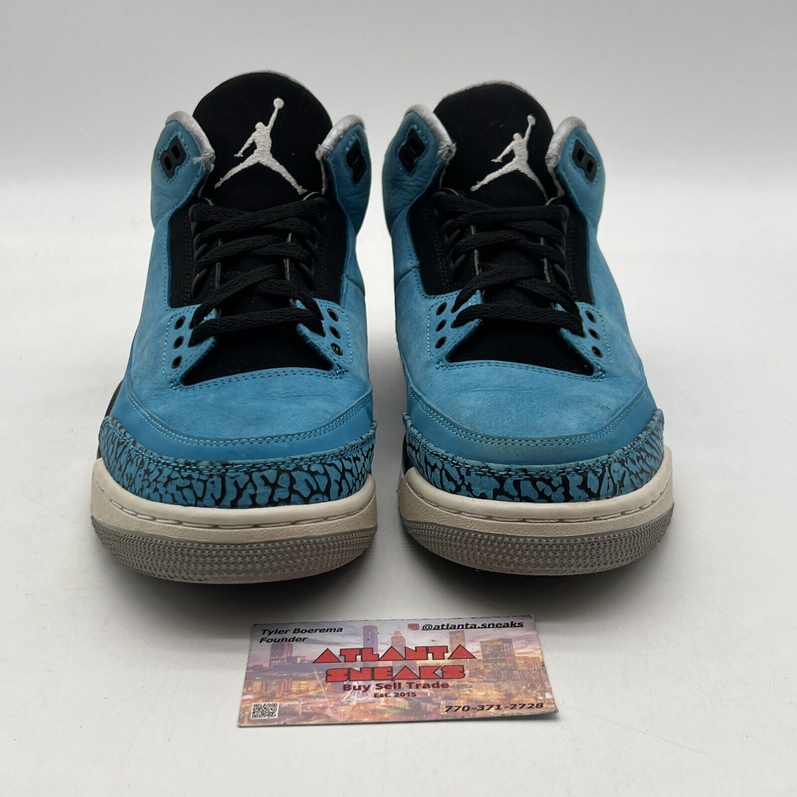 Size 8 - Air Jordan 3 Retro Powder Blue Black Suede White (136064-406)