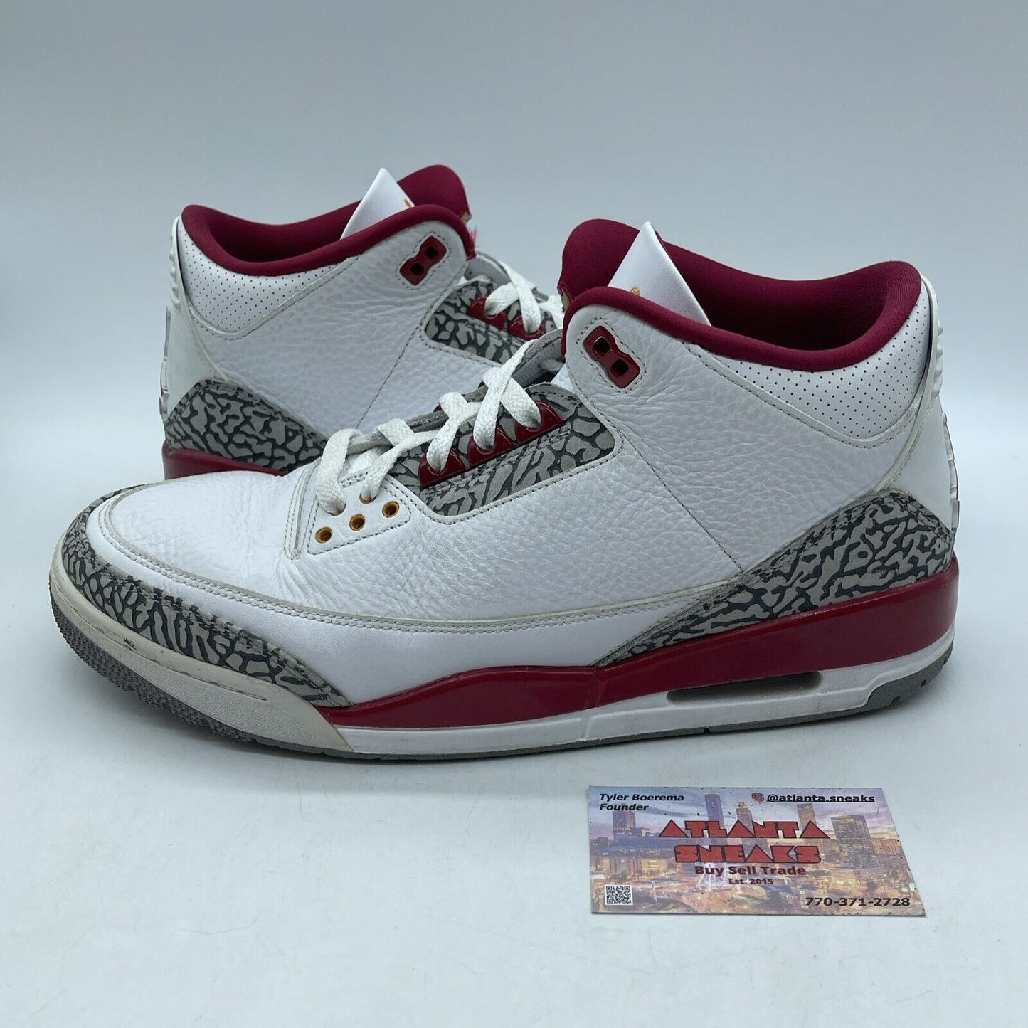 Size 12 - Jordan 3 Retro Mid Cardinal Red Grey Suede White Leather (CT8532-126)