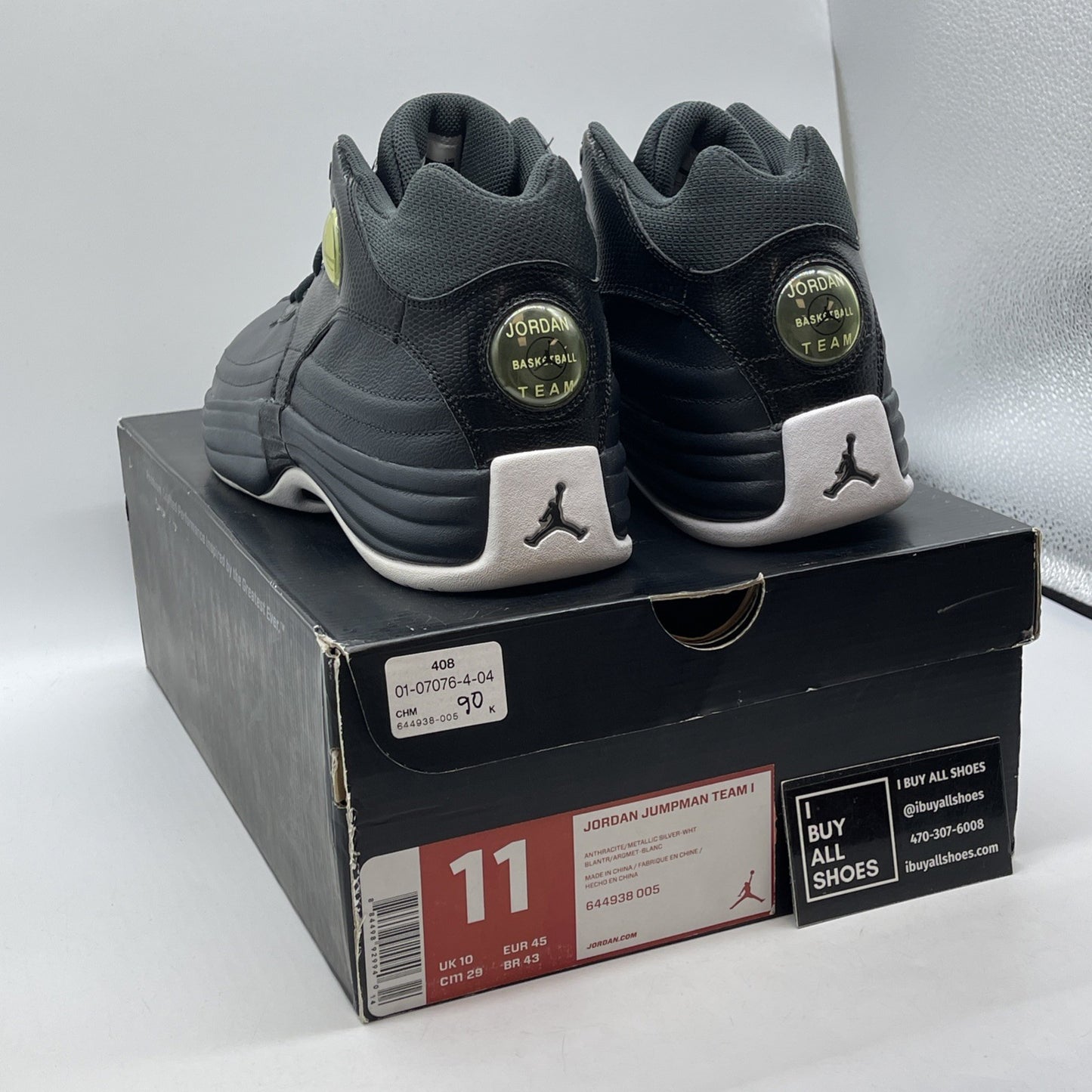 Size 11 - Jordan Jumpman Team 1 Anthracite Black Suede Leather (644938-005)