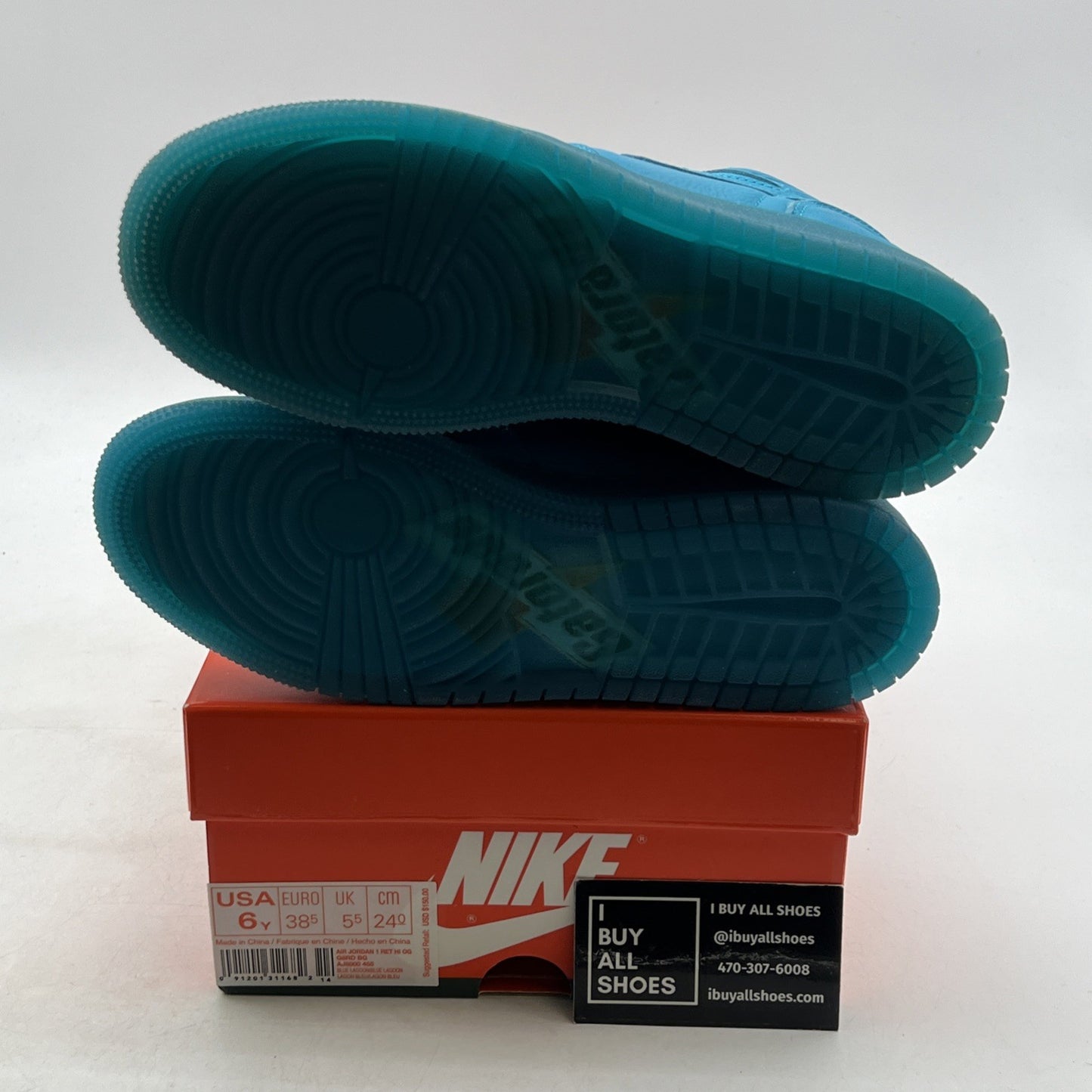 Size 6Y - Air Jordan 1 Retro OG G8RD High Blue Lagoon (AJ6000-455)