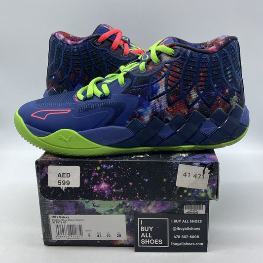 Size 10 - PUMA MB.01 Galaxy Black Blue Green Suede Leather (376677-07)