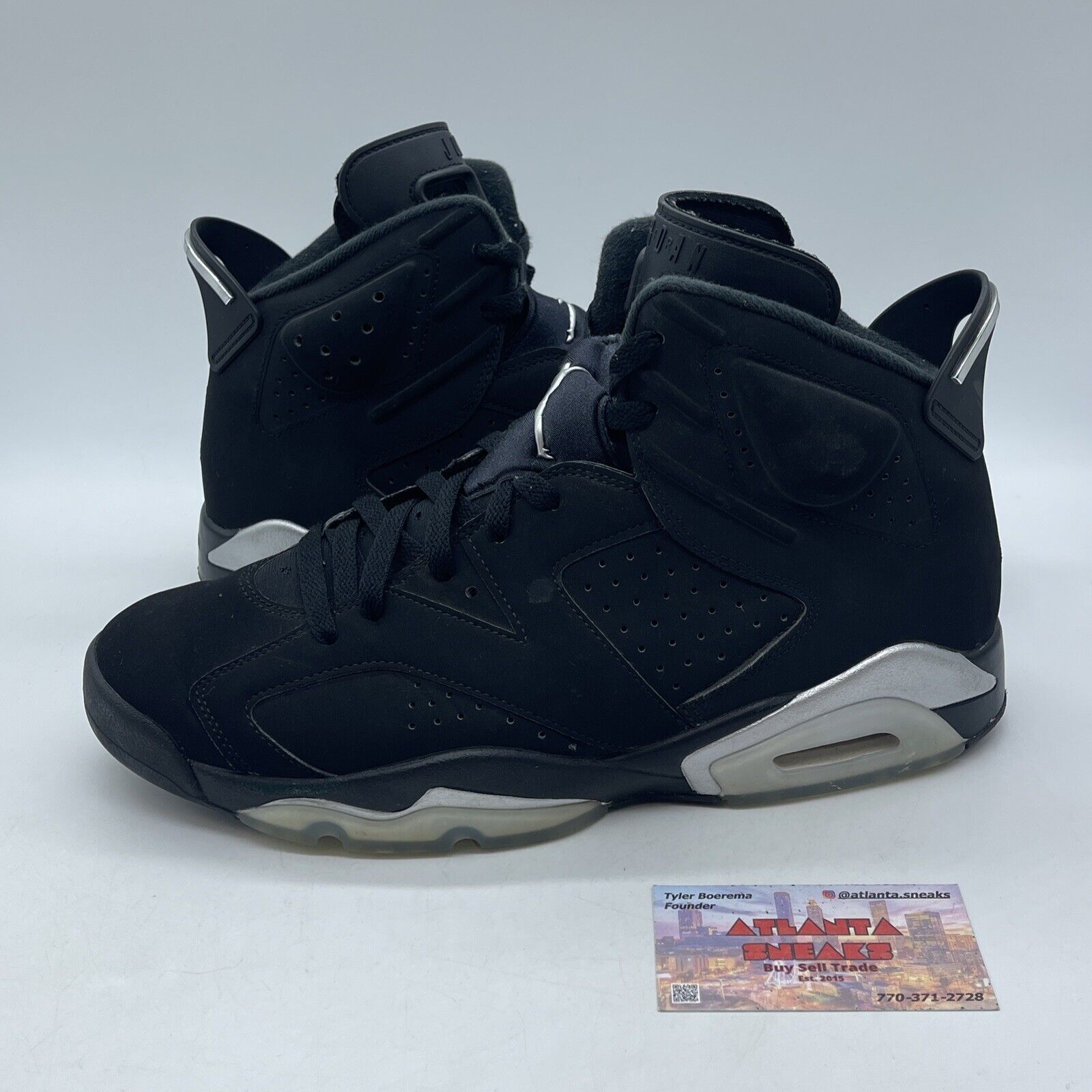 Size 11 - Jordan 6 Retro Mid Chrome Silver Black Suede Leather (DX2836-001)