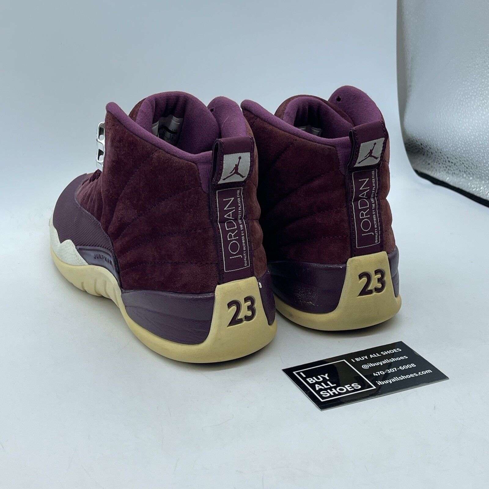Size 10 - Air Jordan 12 Retro Bordeaux Burgundy Suede Leather (130690-617)