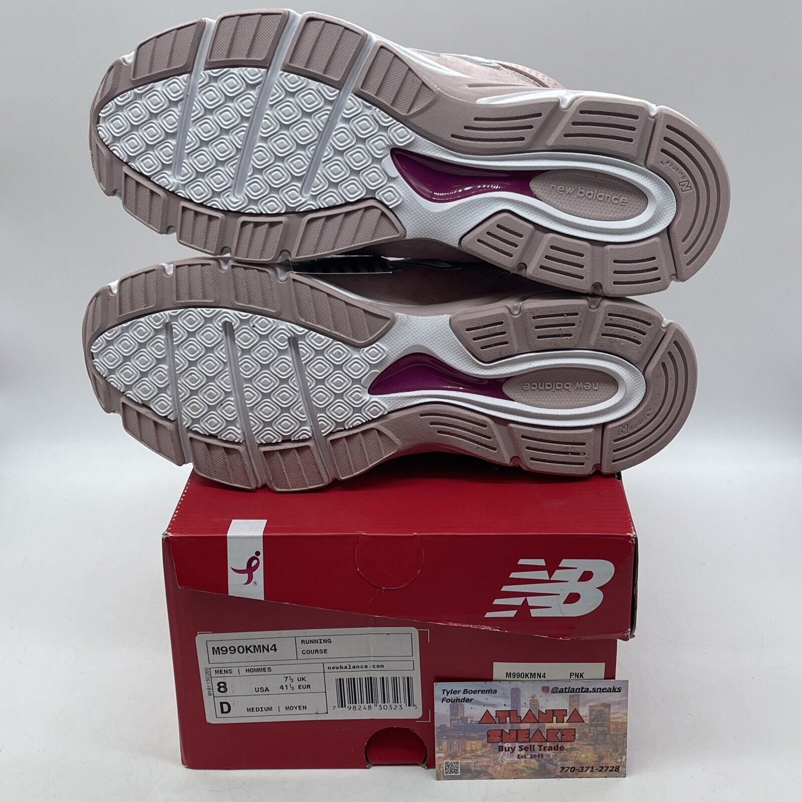 Size 8 - New Balance 990v4 Made In USA Pink Ribbon Suede Leather (M990KMN4)