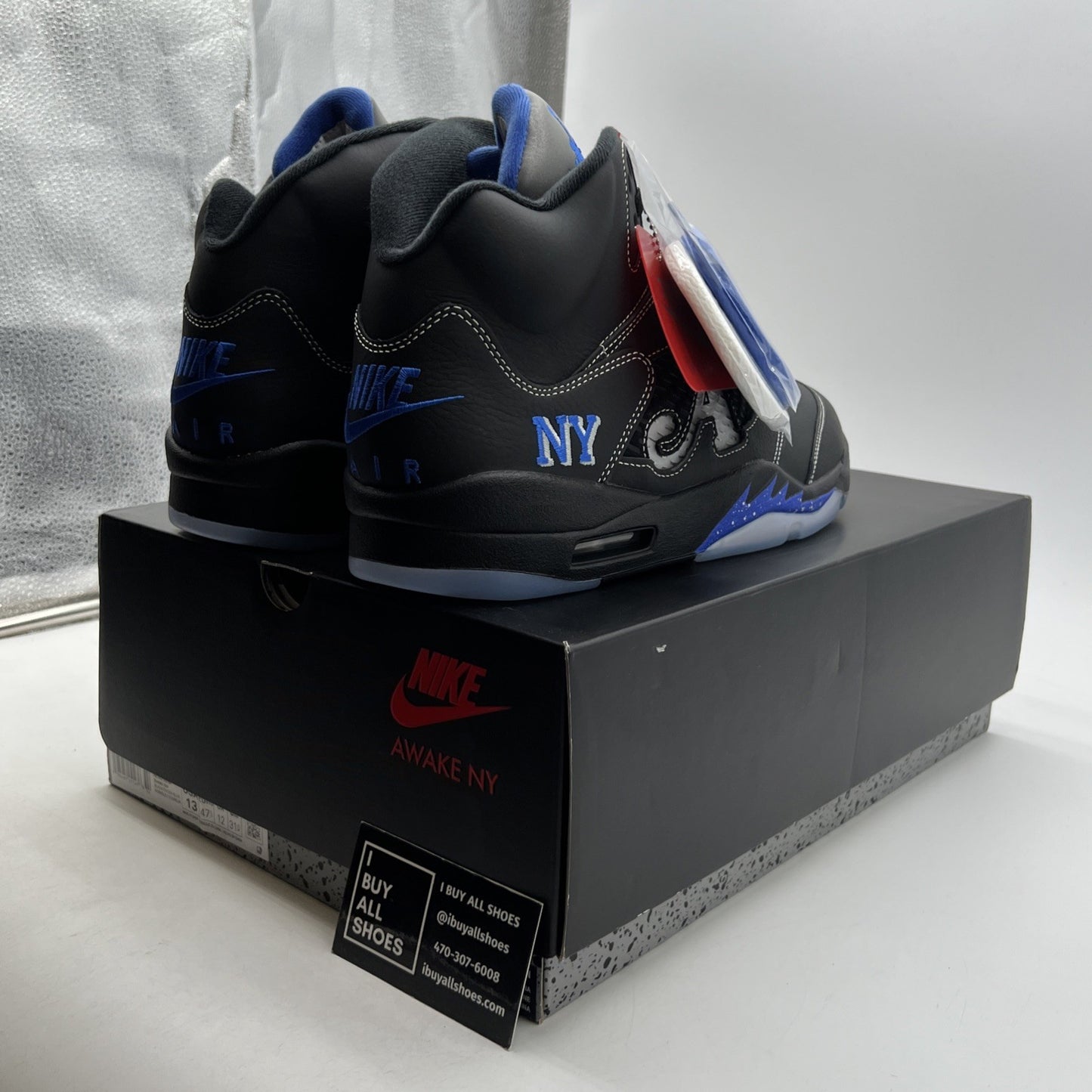 Size 13 - Awake NY x Air Jordan 5 Retro Boro - Racer Blue (DV4982-004)