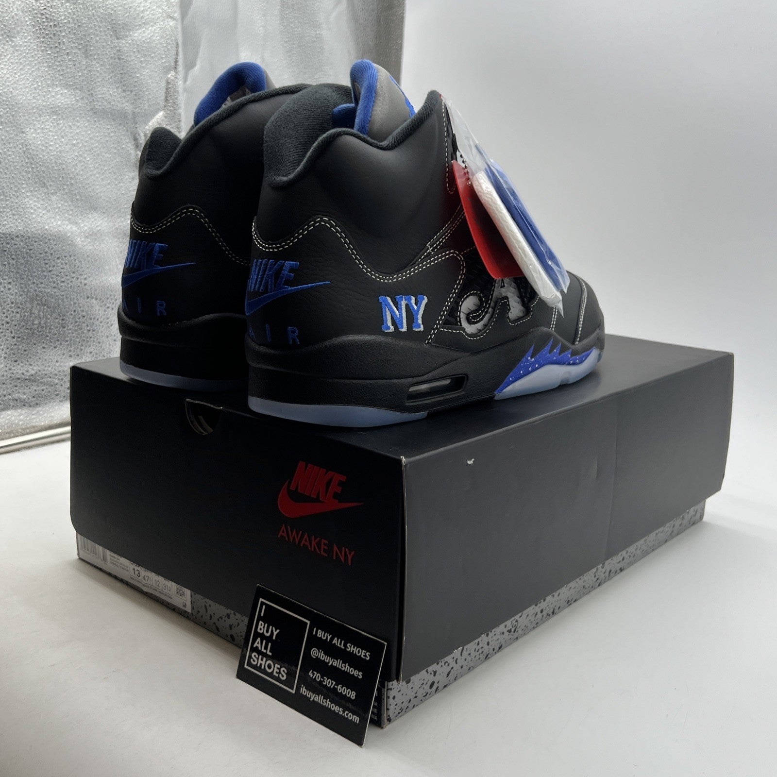 Size 13 - Awake NY x Air Jordan 5 Retro Boro - Racer Blue (DV4982-004)