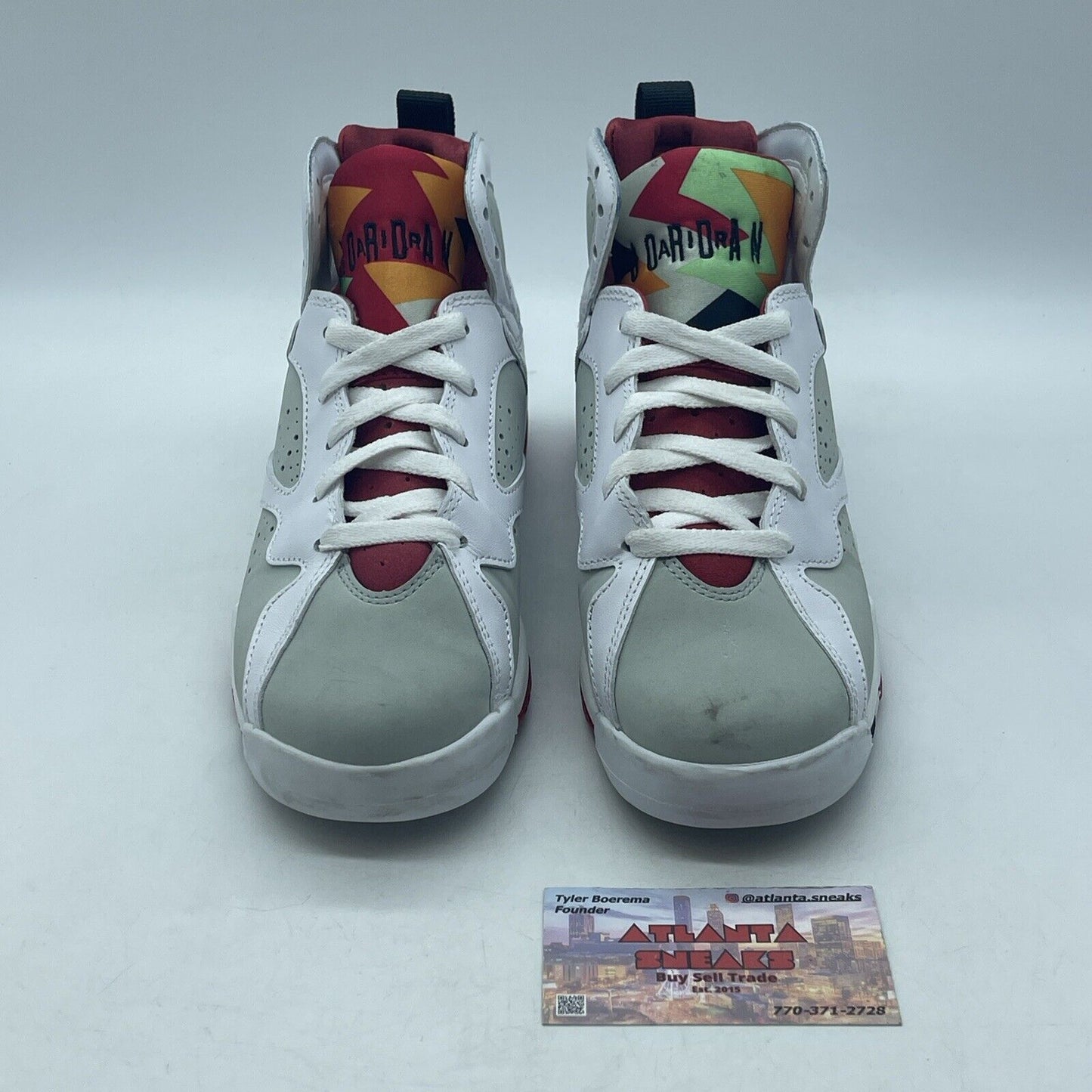 Size 6Y (GS) - Jordan 7 Retro High Hare White Red Black Green (304774-125)