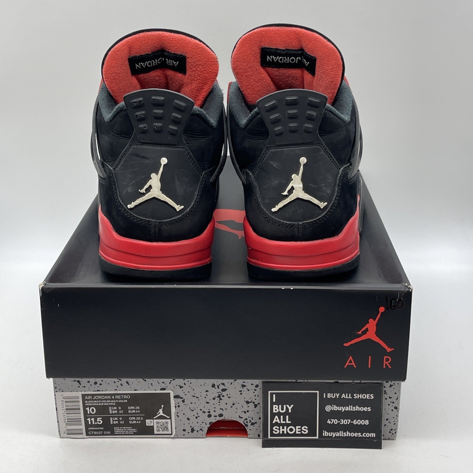 Size 10 - Jordan 4 Retro Mid Red Thunder Black White Suede (CT8527-016)