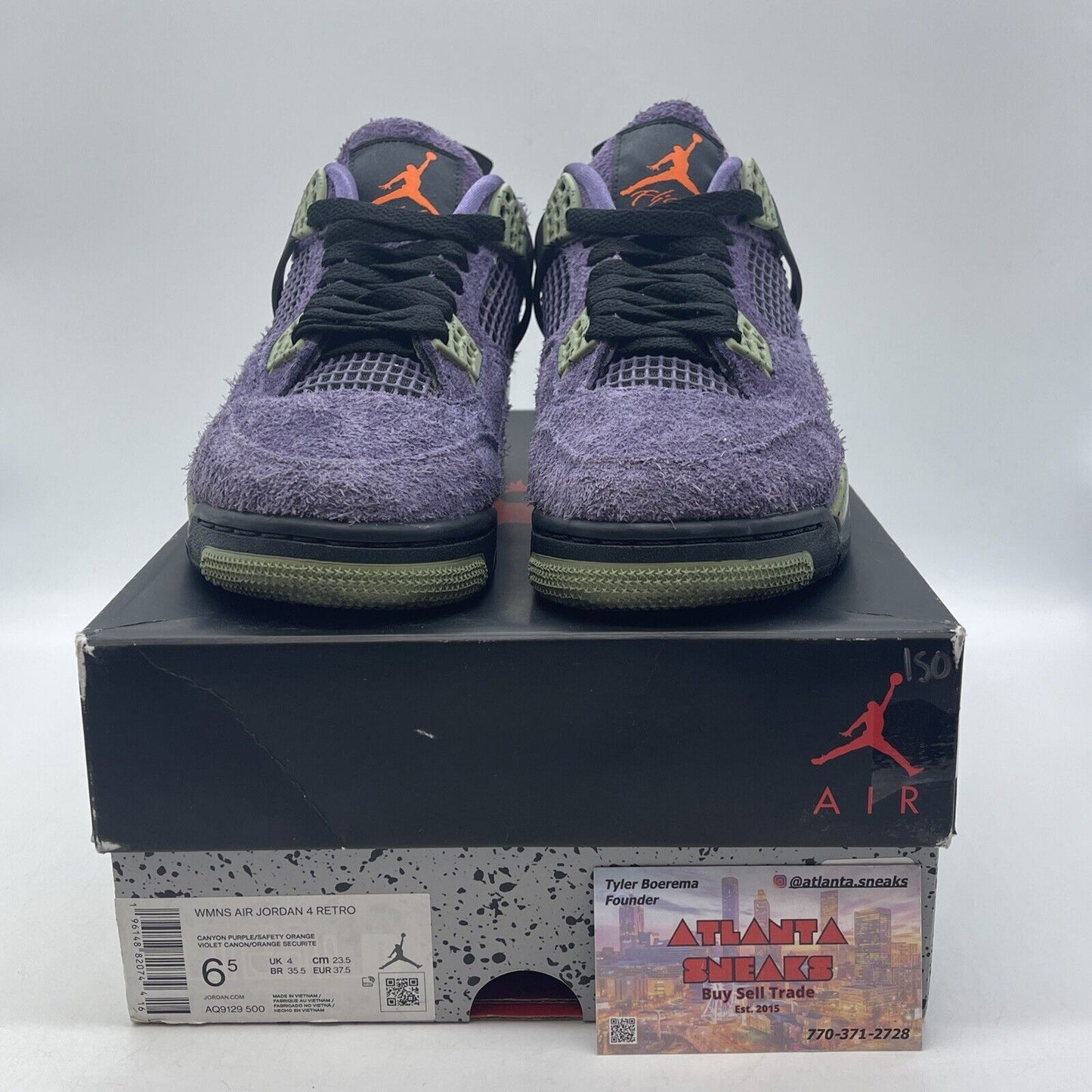 Size 6.5W - Jordan 4 Retro Mid Canyon Purple Black Olive Orange (AQ9129-500)