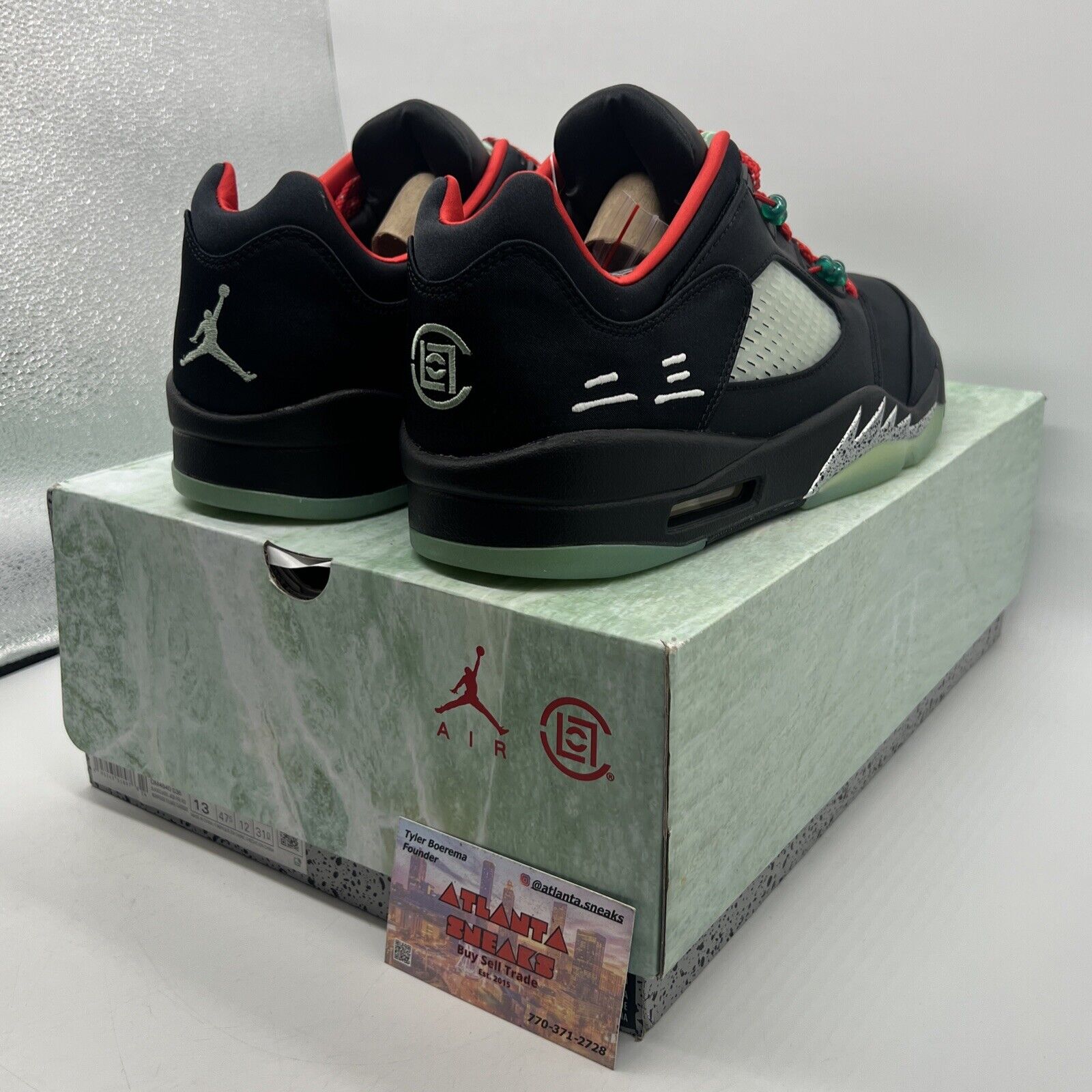 Size 13 - Jordan 5 Low x Clot Anthracite 2022 Black Red Grey (DM4660-036)