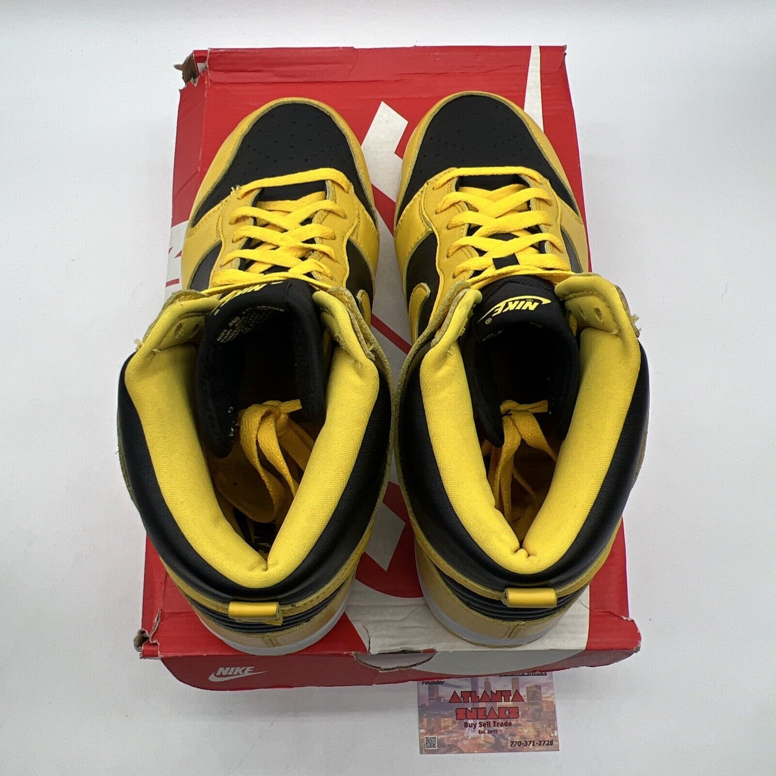 Size 13 - Nike Dunk SP 2020 High Iowa Black White Yellow Leather (CZ8149-002)