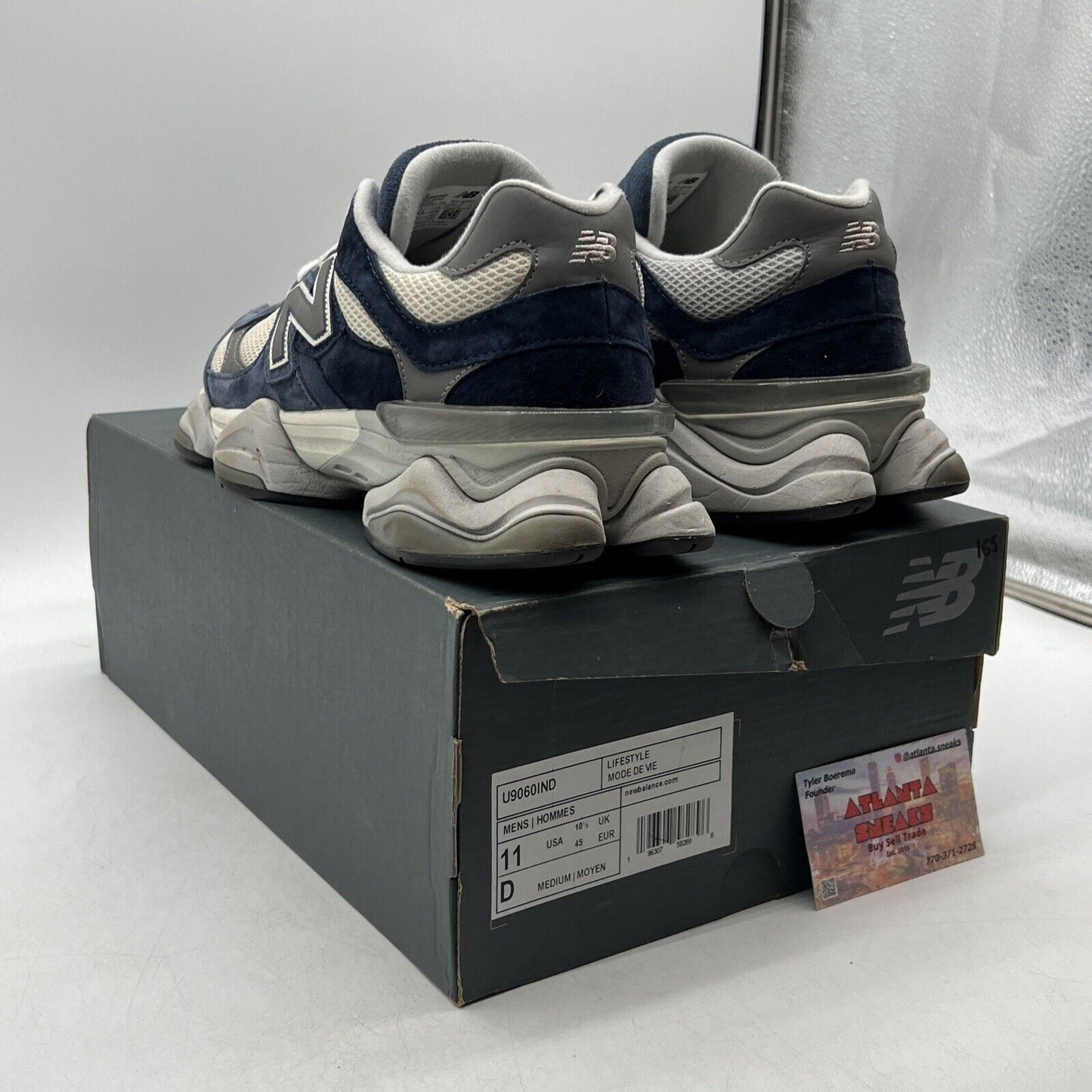 Size 11 - New Balance 9060 Natural Indigo Grey Suede Navy (U906IND)