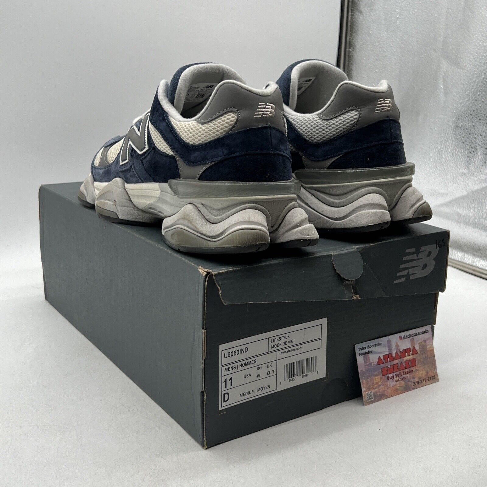 Size 11 - New Balance 9060 Natural Indigo Grey Suede Navy (U906IND)