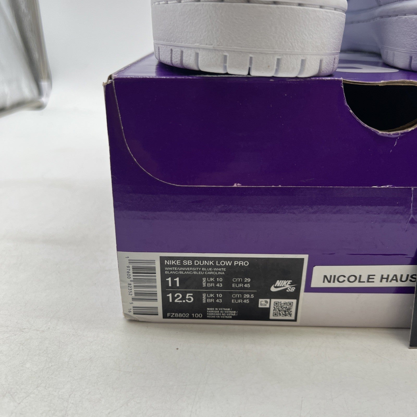 Size 11 - Nicole Hause x Nike Dunk Pro SB Low White University Blue (FZ8802-100)