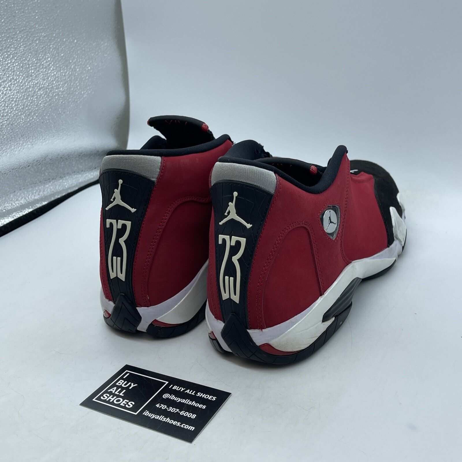 Size 10.5 - Air Jordan 14 Retro Gym Red White Black Suede Leather (487471-006)