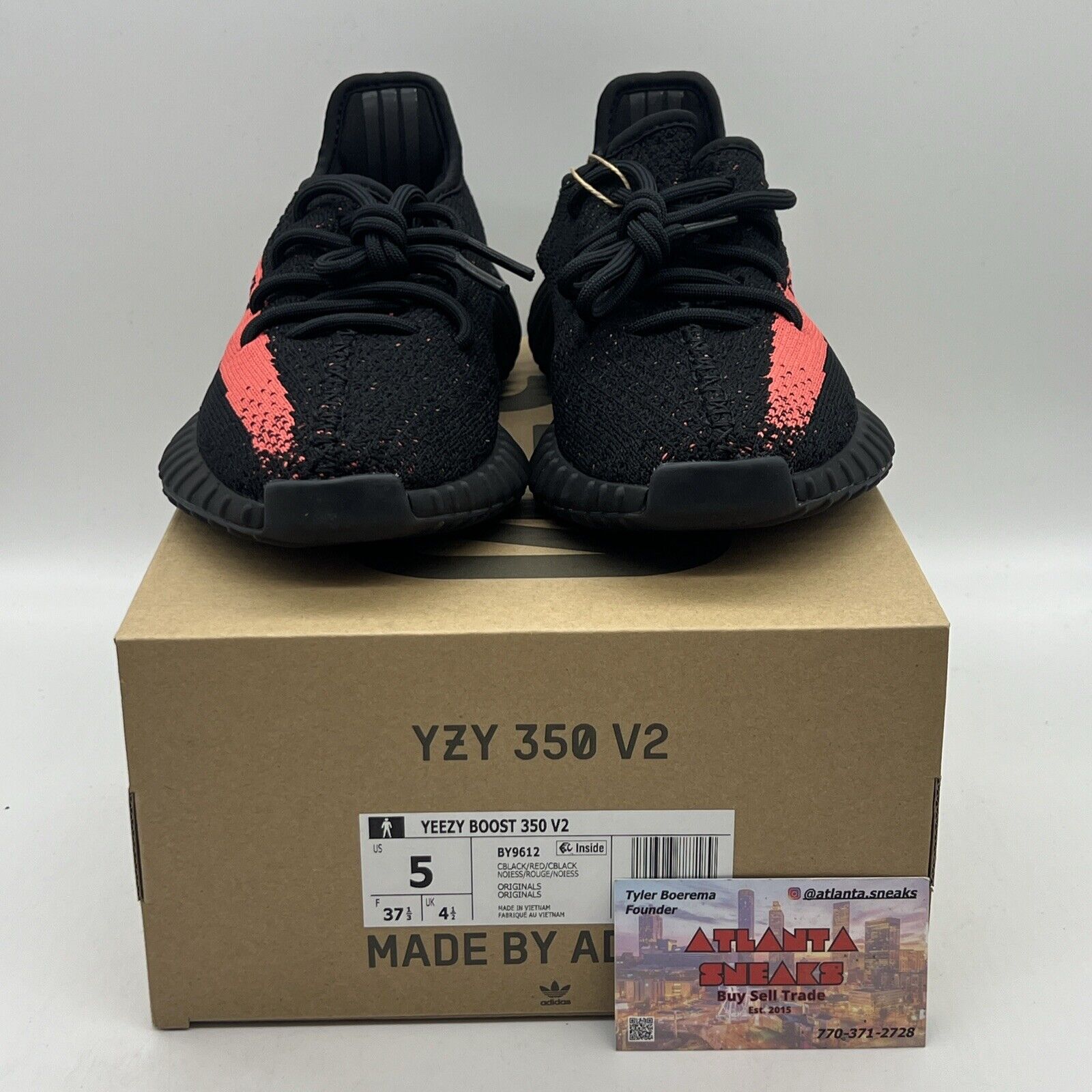 Size 5 - adidas Yeezy Boost 350 V2 Low Red Stripe Brand New Og All