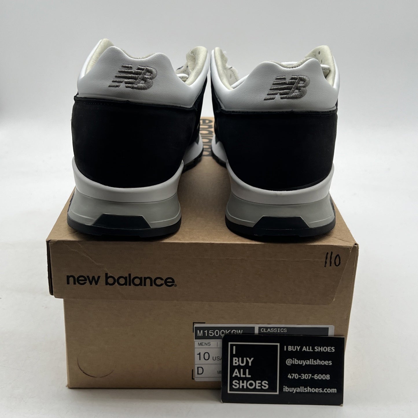 Size 10 - New Balance 1500 Made in England Black White (M1500KGW)