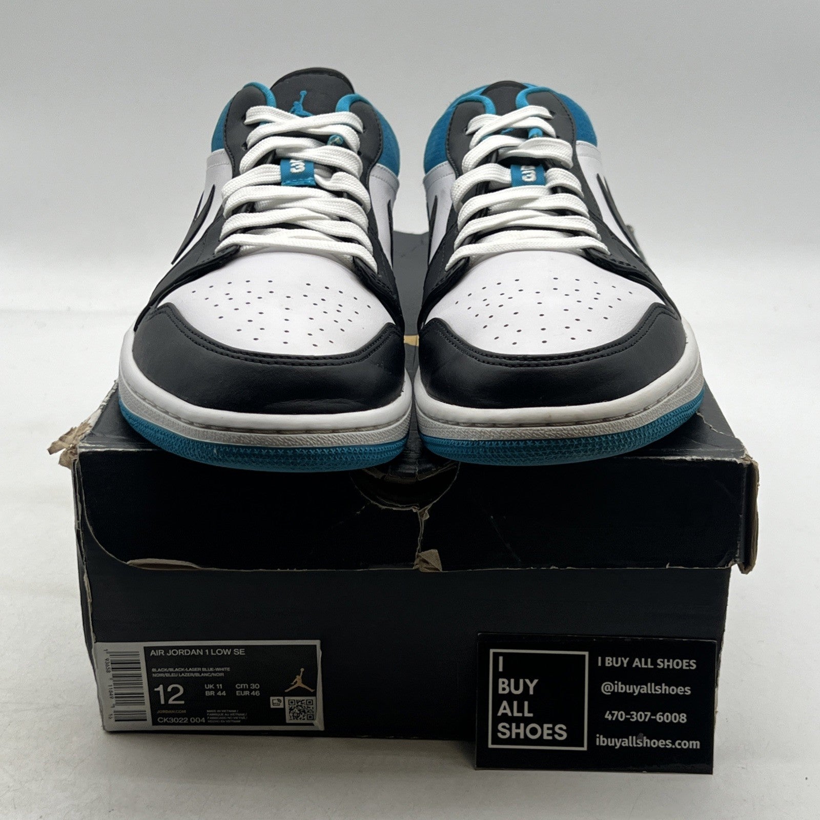 Size 12 - Air Jordan 1 SE Low Laser Blue (CK3022-004)