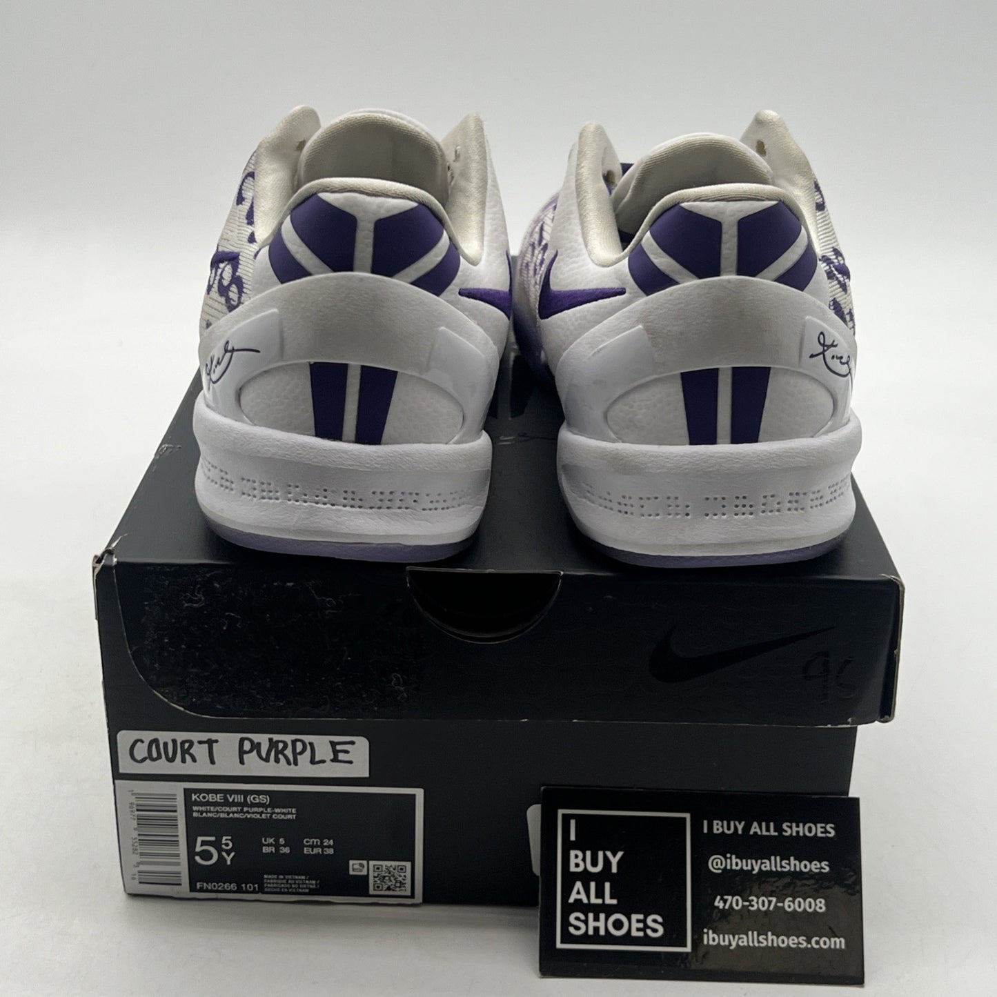 Size 5.5Y - Nike Kobe 8 Protro Court Purple (GS) (FN0266-101)