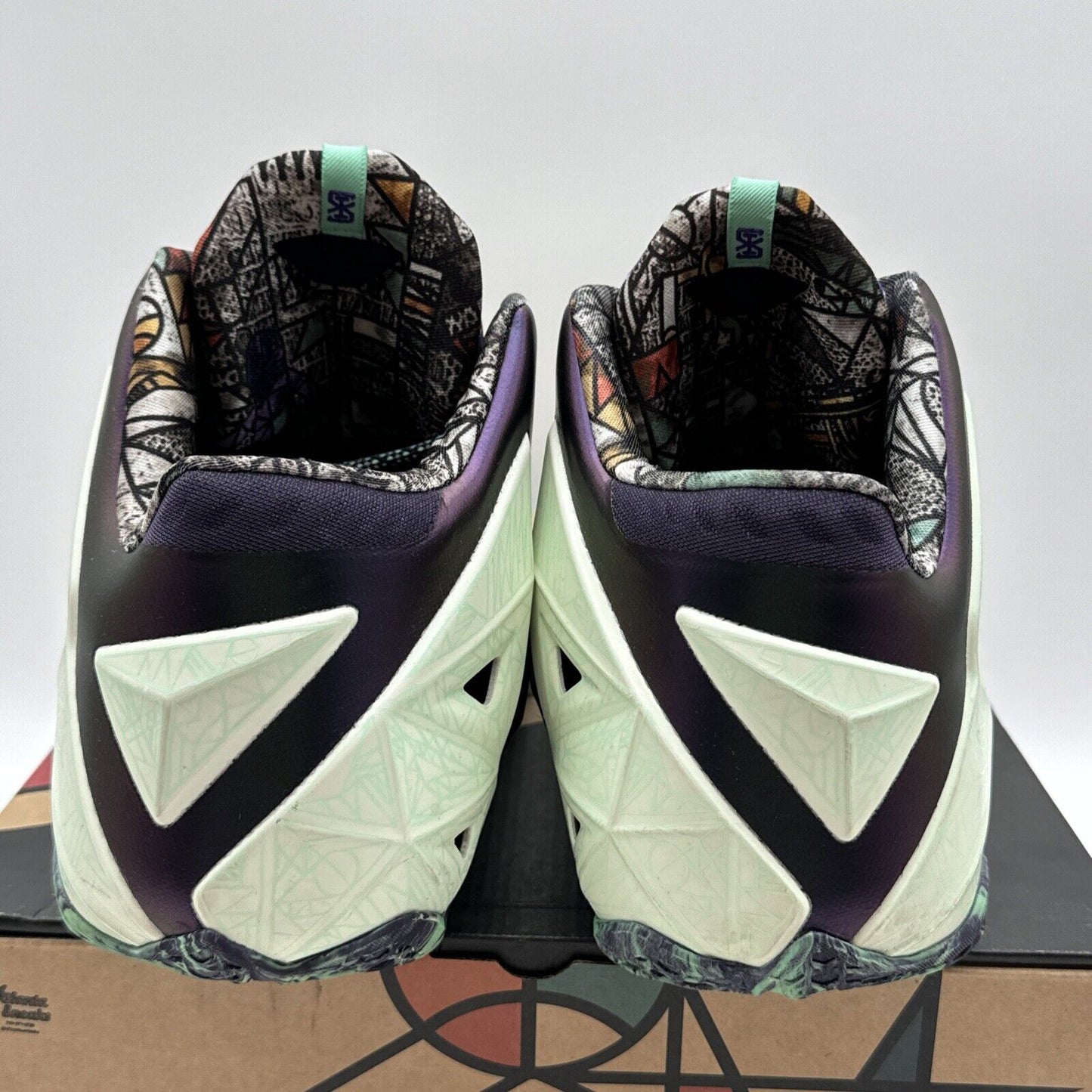 Size 12 - Nike LeBron 11 All Star - Gator King 2014 Purple Glow Green All Tract