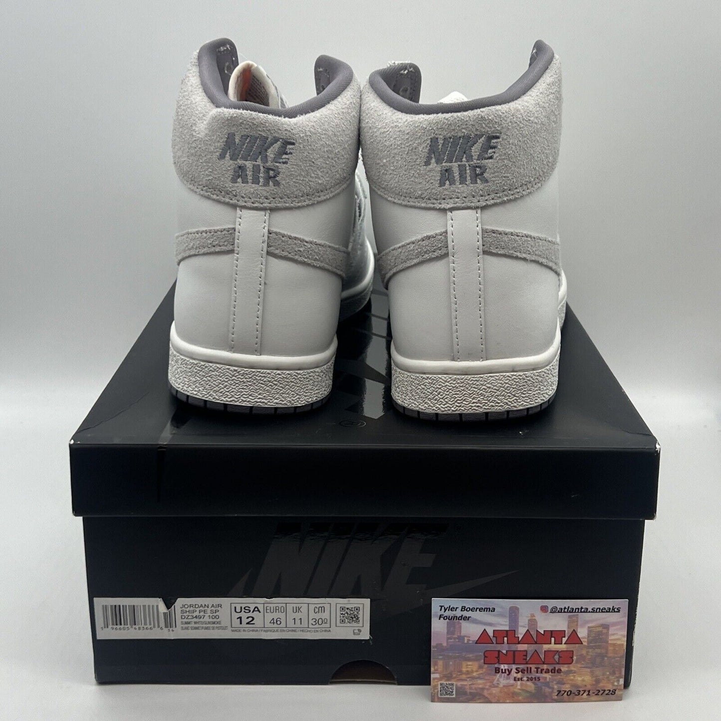 Nike Jordan Air Ship PE SP Summit White/Gunsmoke DZ3497-100 Men's Size 12 Medium