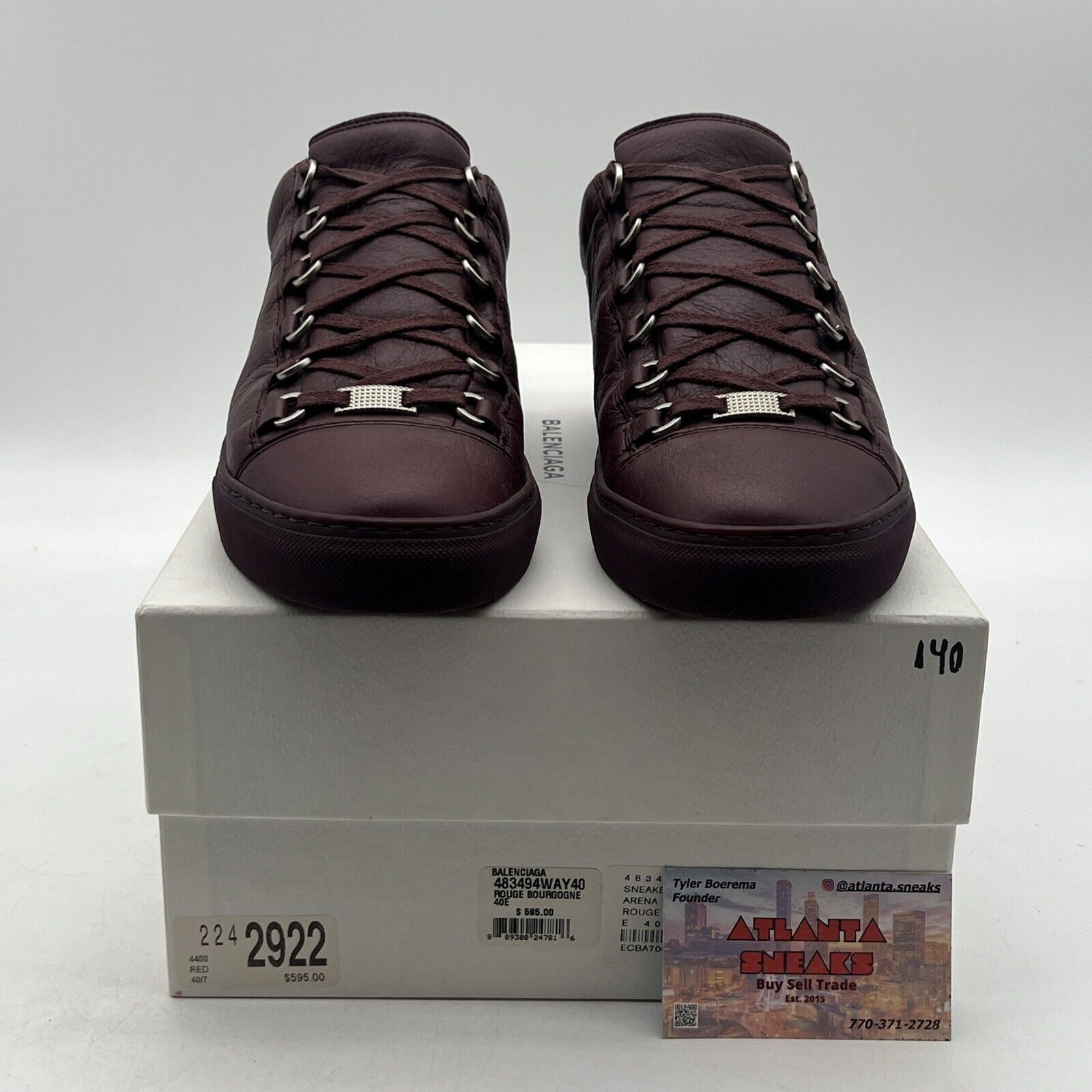 Size 9.5 - Balenciaga Arena Low Red Burgundy