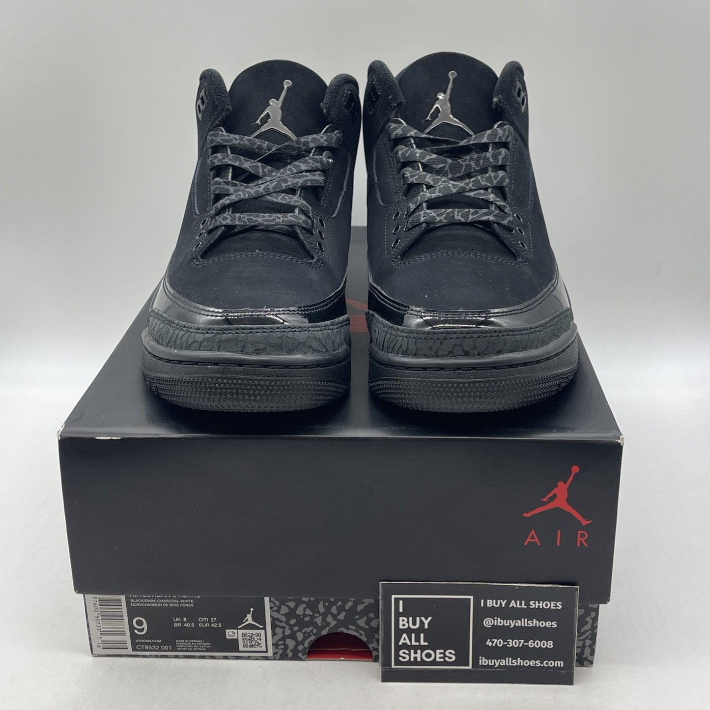 Size 9 - Air Jordan 3 Retro 2025 Black Cat (CT8532-001)