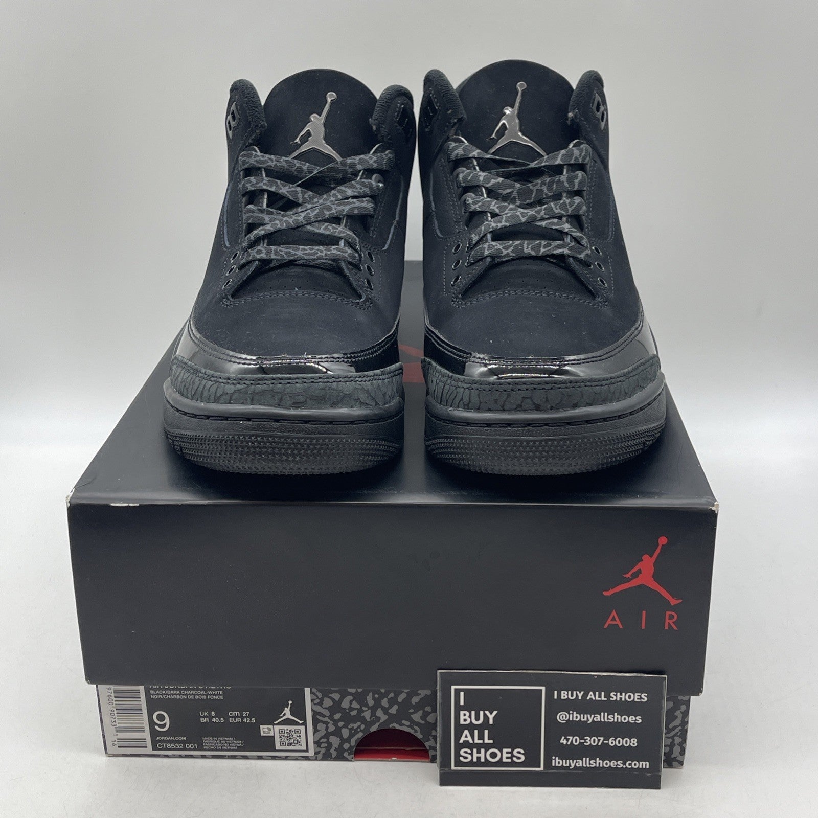 Size 9 - Air Jordan 3 Retro 2025 Black Cat (CT8532-001)