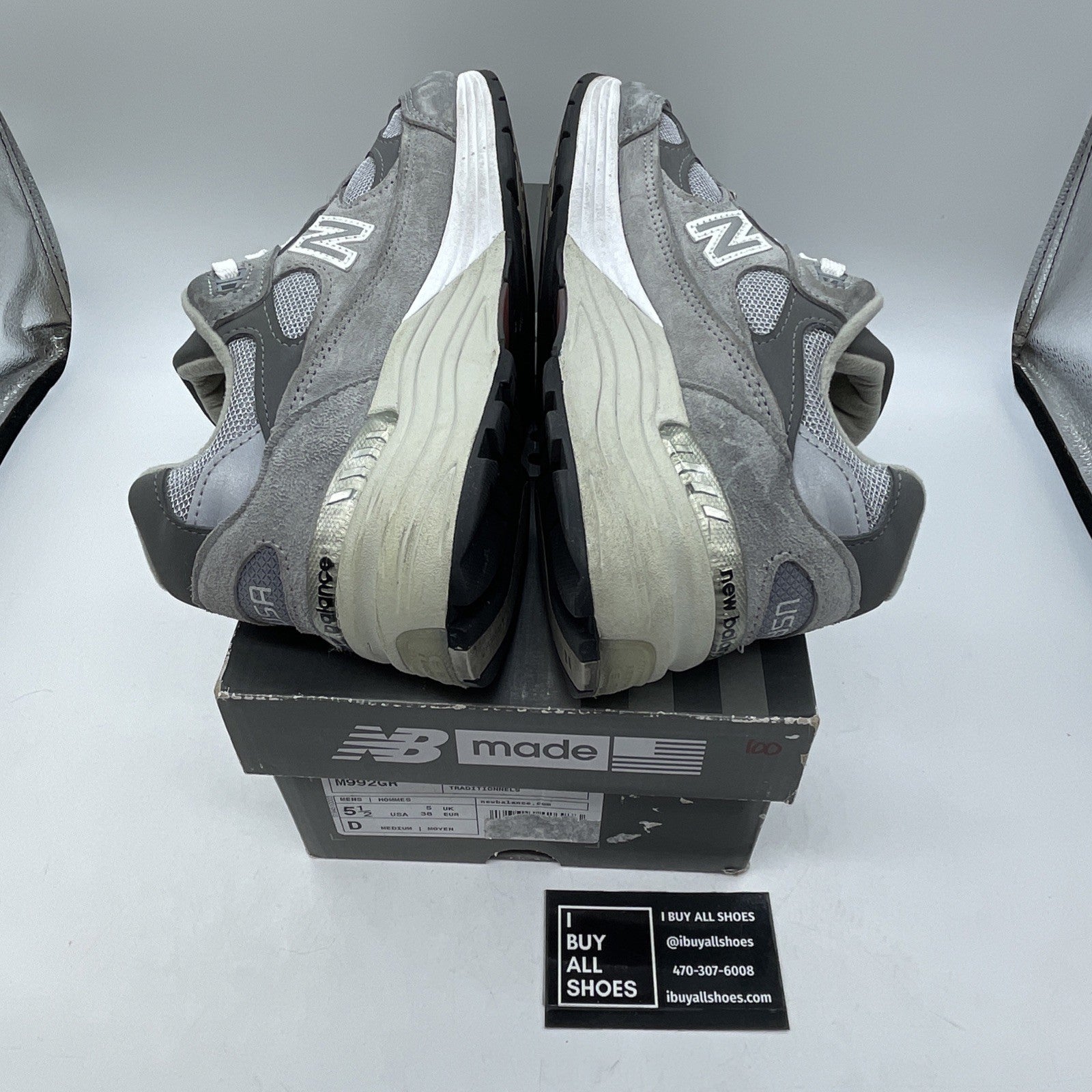 Size 5.5 - New Balance 992 Made in USA 2020 Grey White Suede Leather (M992GR)