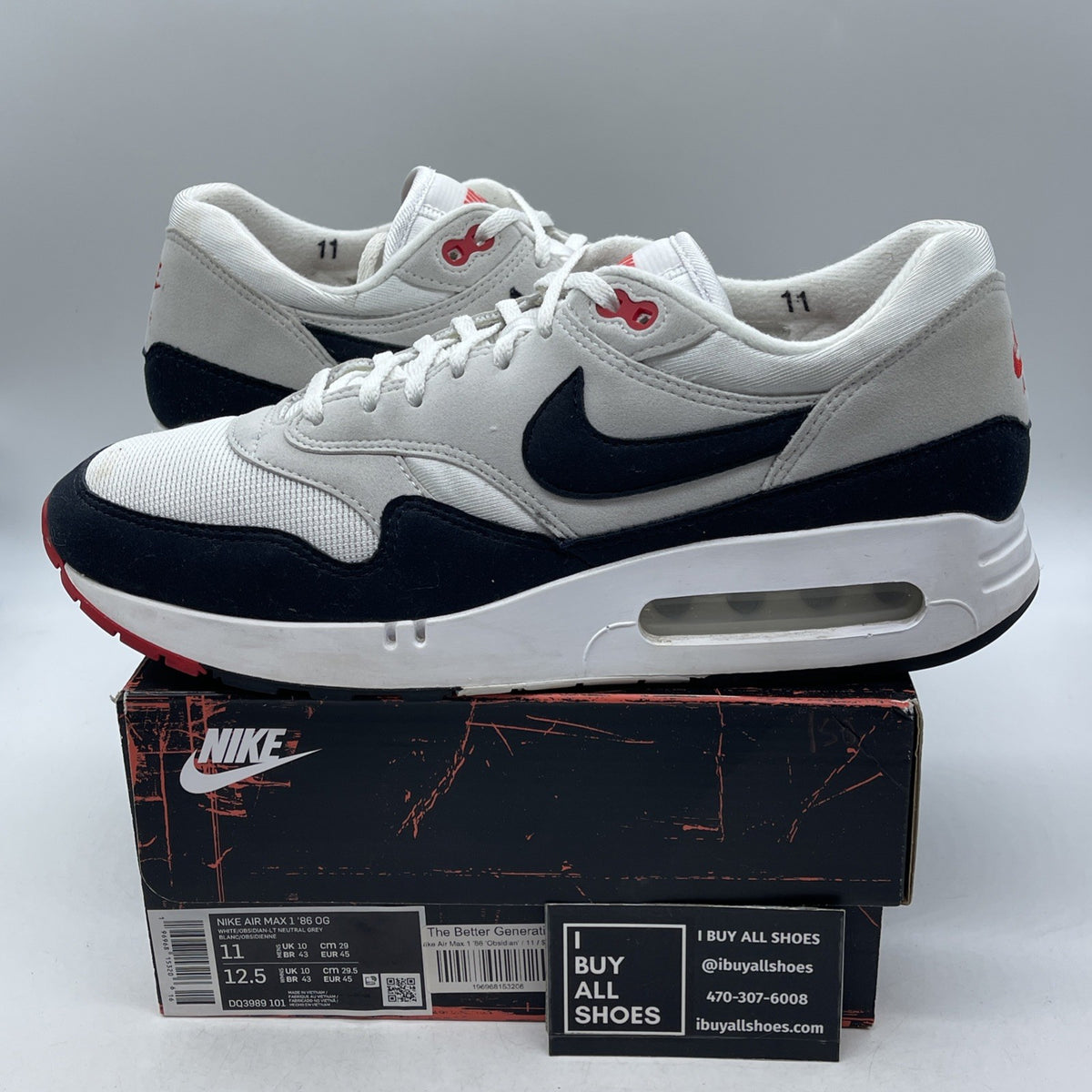 Size 11 - Nike Air Max 1 '86 OG Big Bubble Obsidian (DQ3989-101)