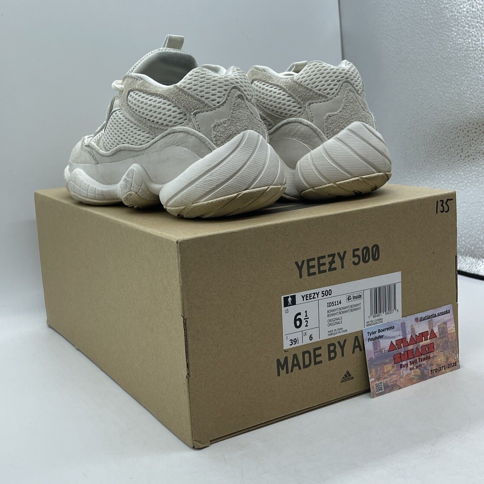 Size 6.5 - Adidas Yeezy 50” Bone White  Tan White Suede (ID5114)