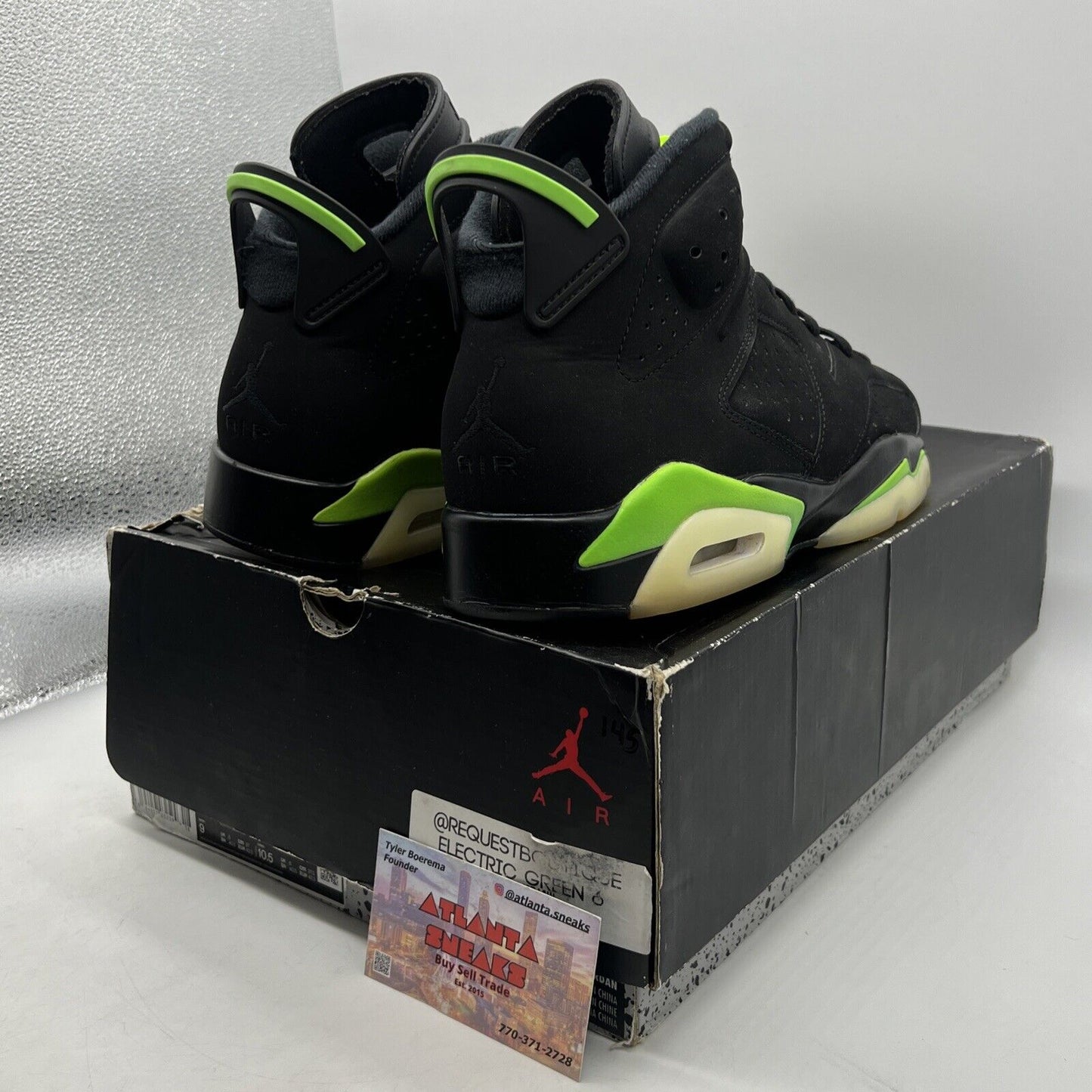 Size 9 - Jordan 6 Retro Electric Green 2021 Black Suede (CT8529-003)