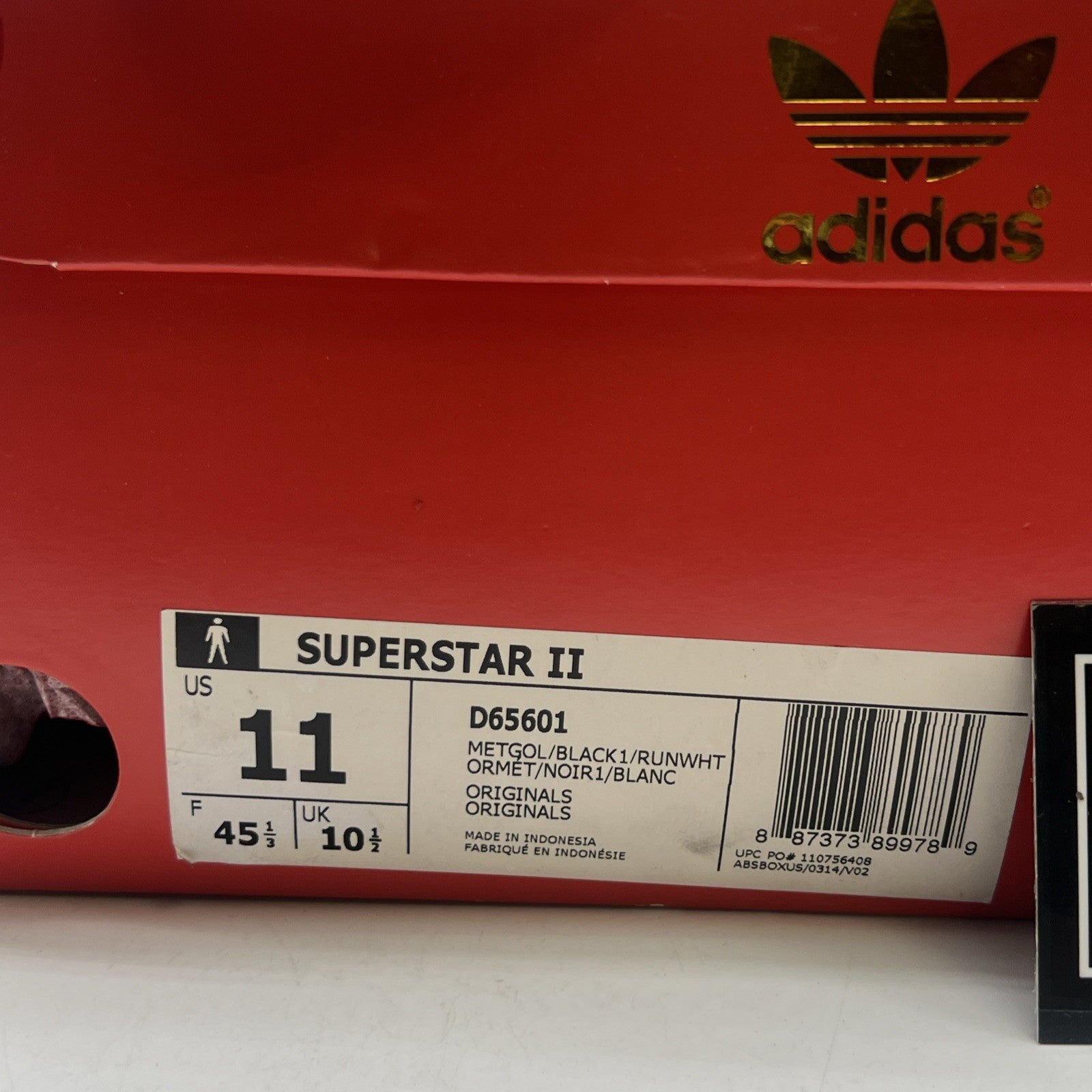 Size 11 - Adidas Superstar Sneakers Shoes 2 Year of the Horse Gold Red (D65601)