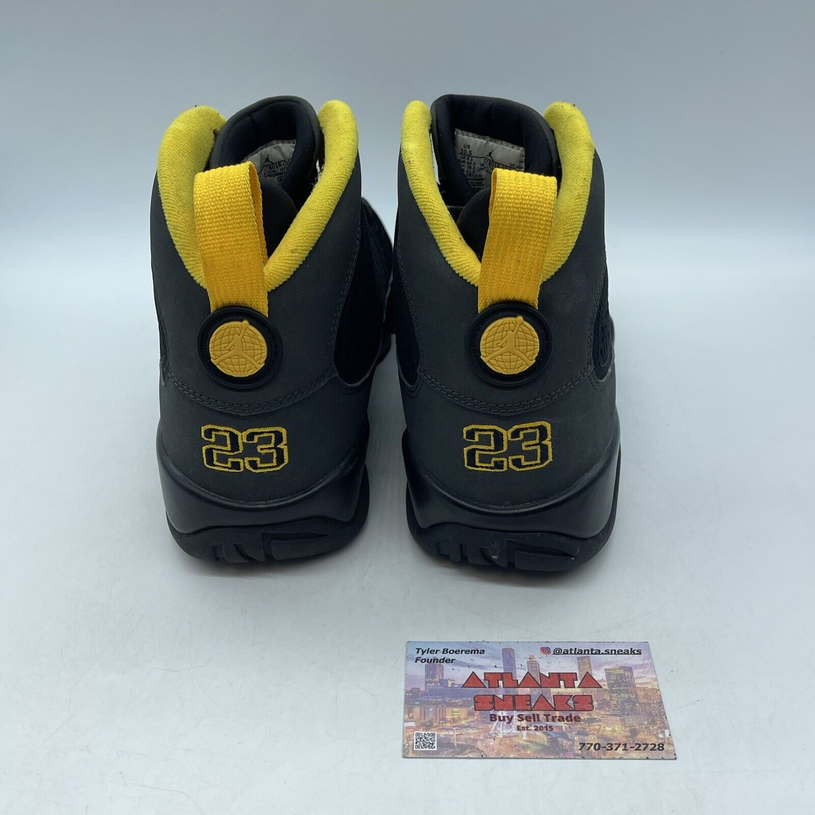 Size 10.5 - Jordan 9 Retro Black Yellow Black Grey Suede (CT8019-070)