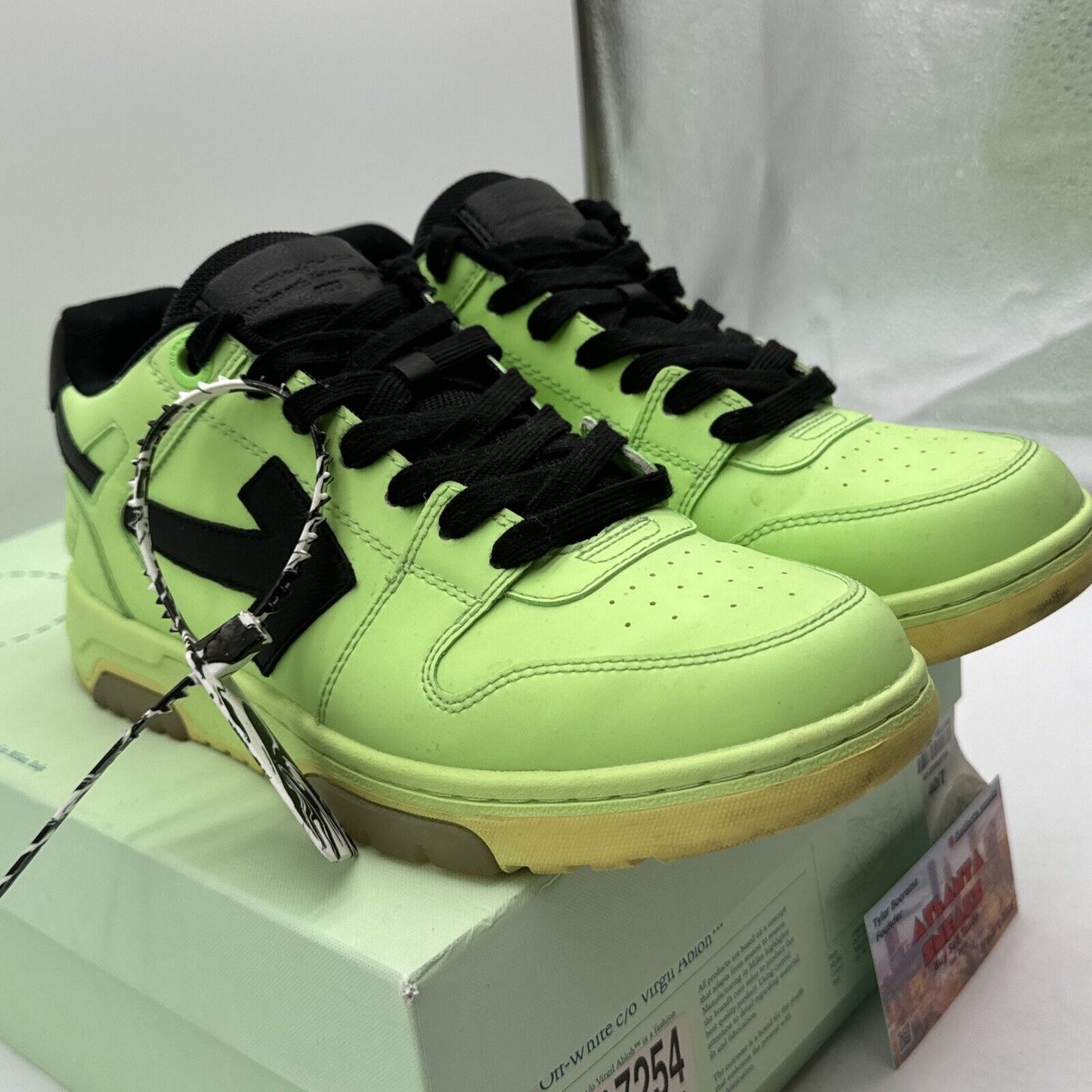 Size 7 - Off-White Out of Office Off White Fluo Green Black Icy Sole Sz 40 Eu