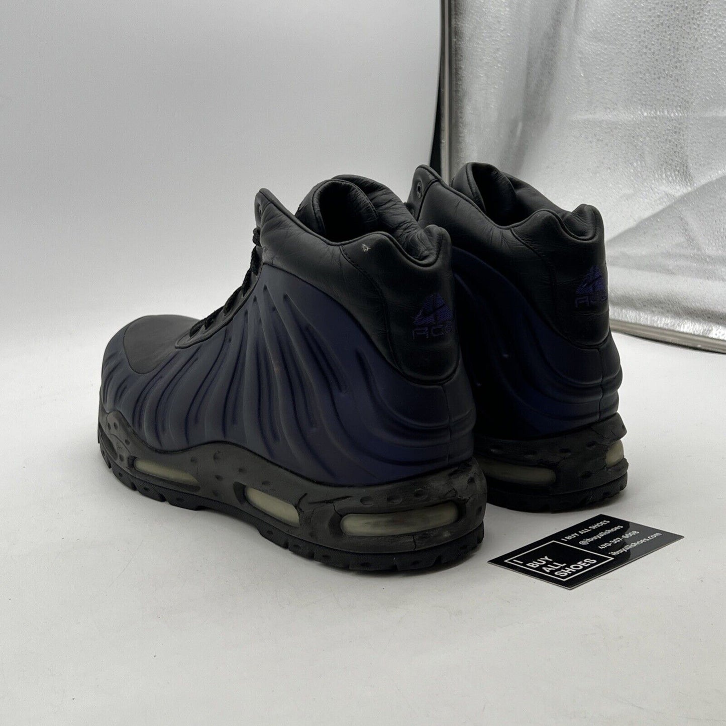 Size 12 - Nike Foamposite Black/Club Purple (333791-504)