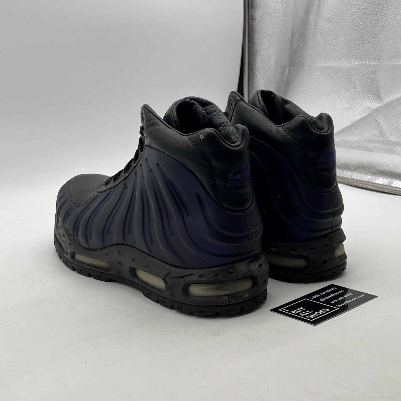Size 12 - Nike Foamposite Black/Club Purple (333791-504)
