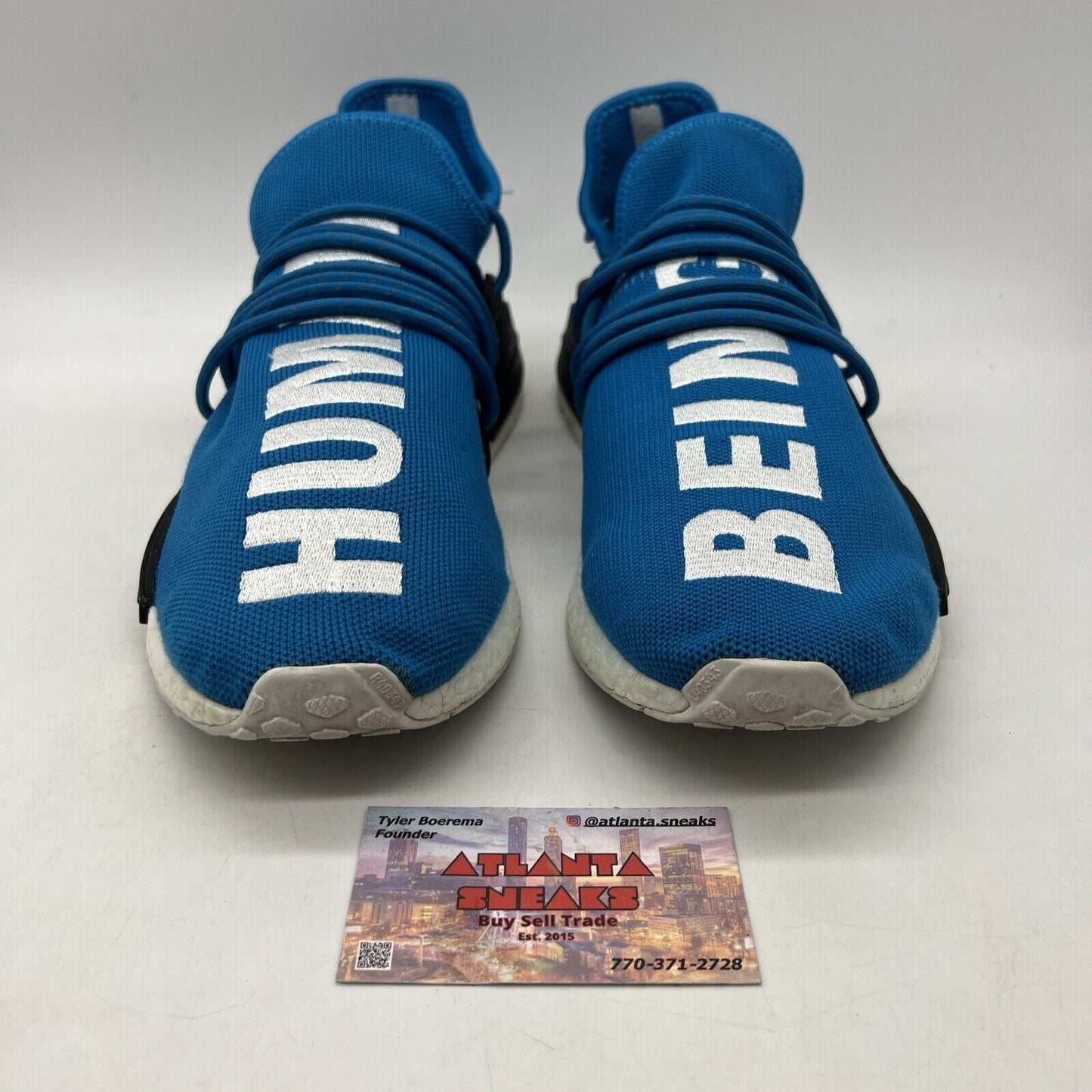 Size 11 - adidas Pharrell x NMD Human Race Blue White Black (BB0618)