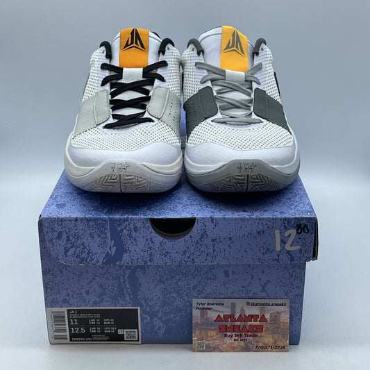Size 11 - Nike Ja 1 Light Smoke Grey White Orange Black Leather (DR8785-100)