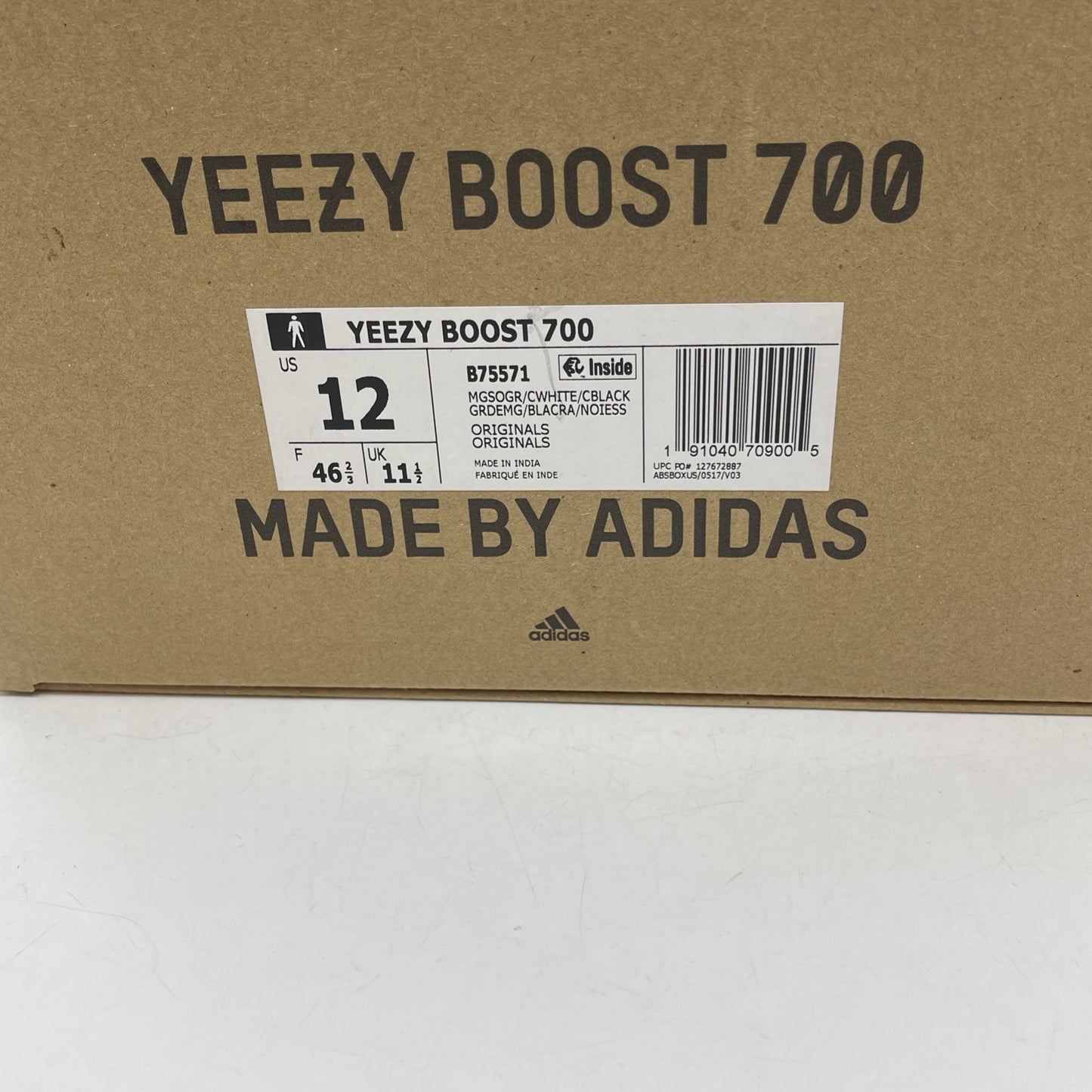 Size 12 - adidas Yeezy Boost 700 Low Wave Runner Black Grey (B75571)