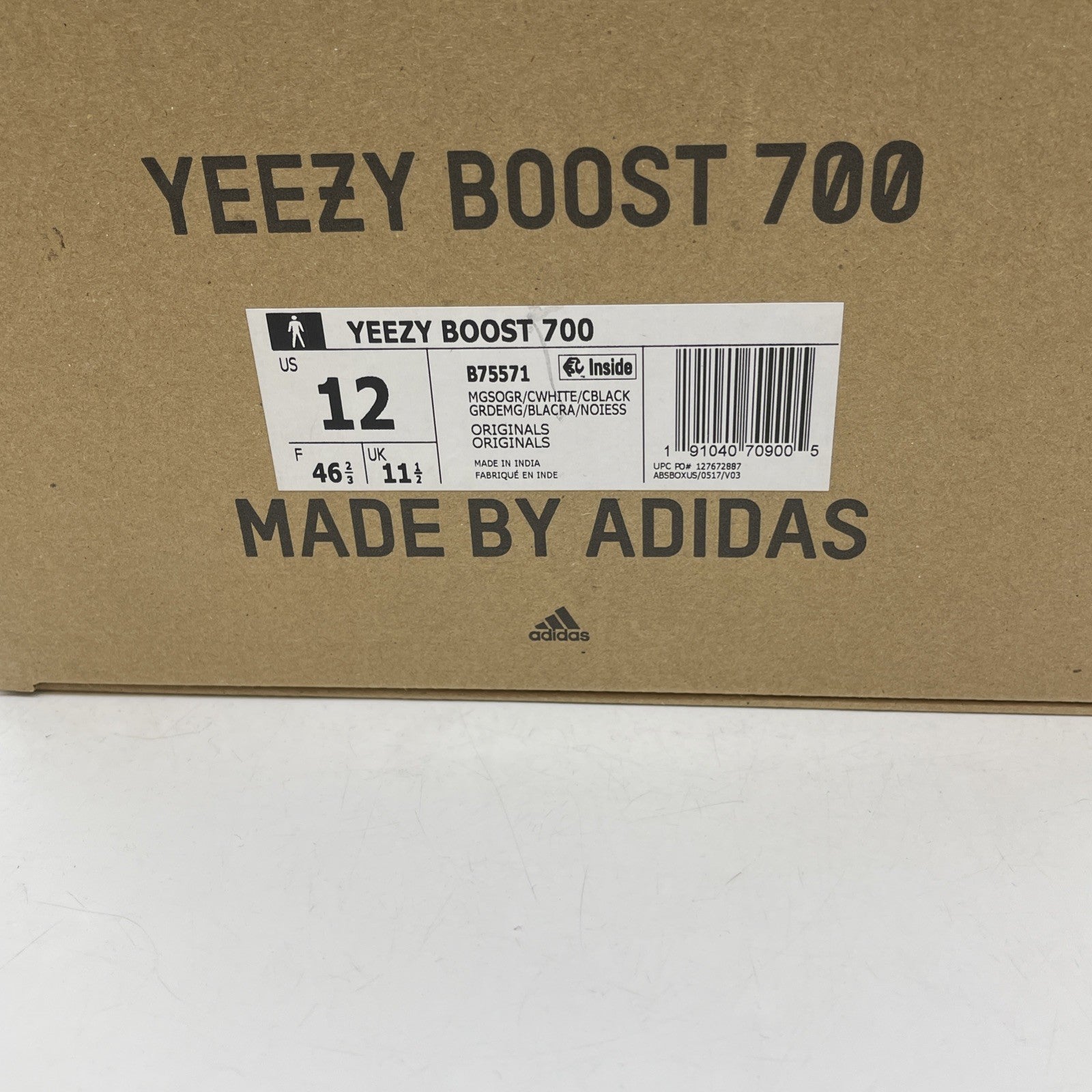 Size 12 - adidas Yeezy Boost 700 Low Wave Runner Black Grey (B75571)