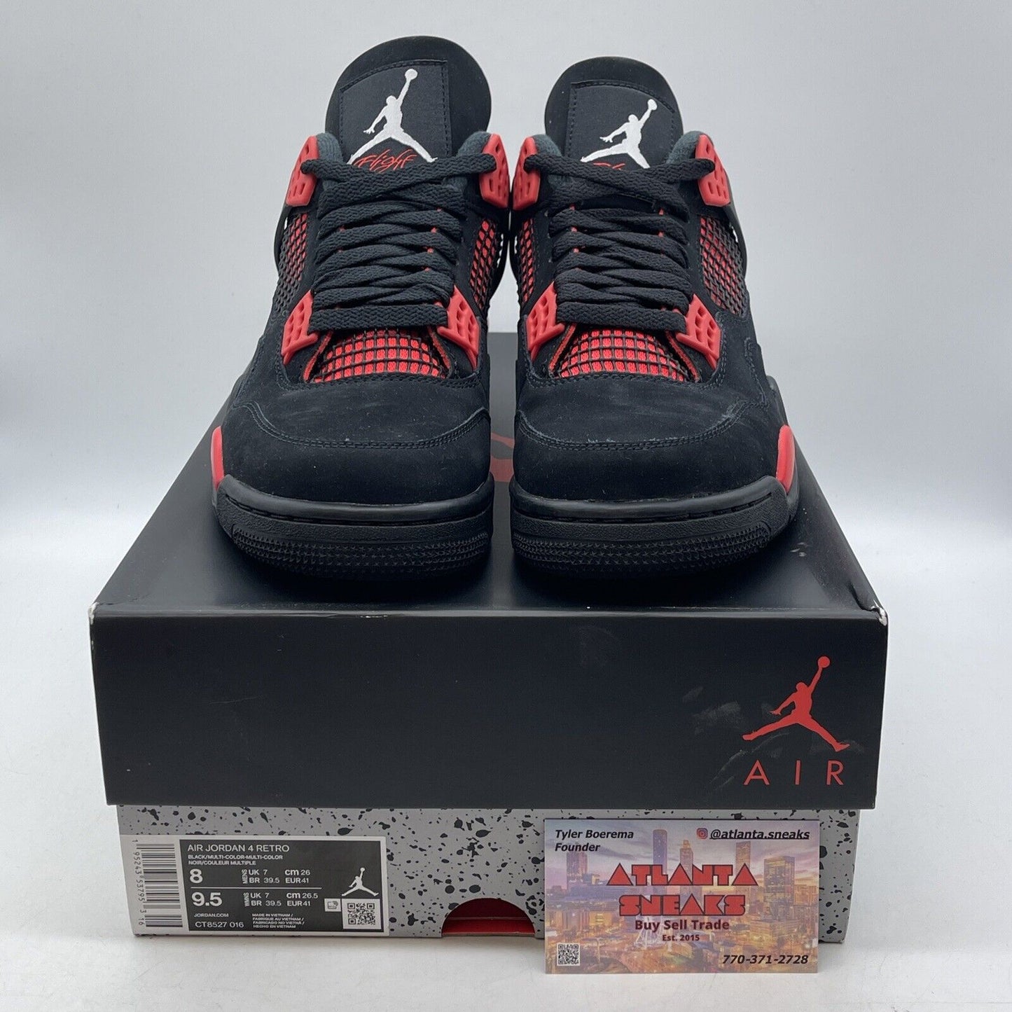 Size 8 - Jordan 4 Retro Mid Red Thunder Black White Red Suede (CT8527-016)