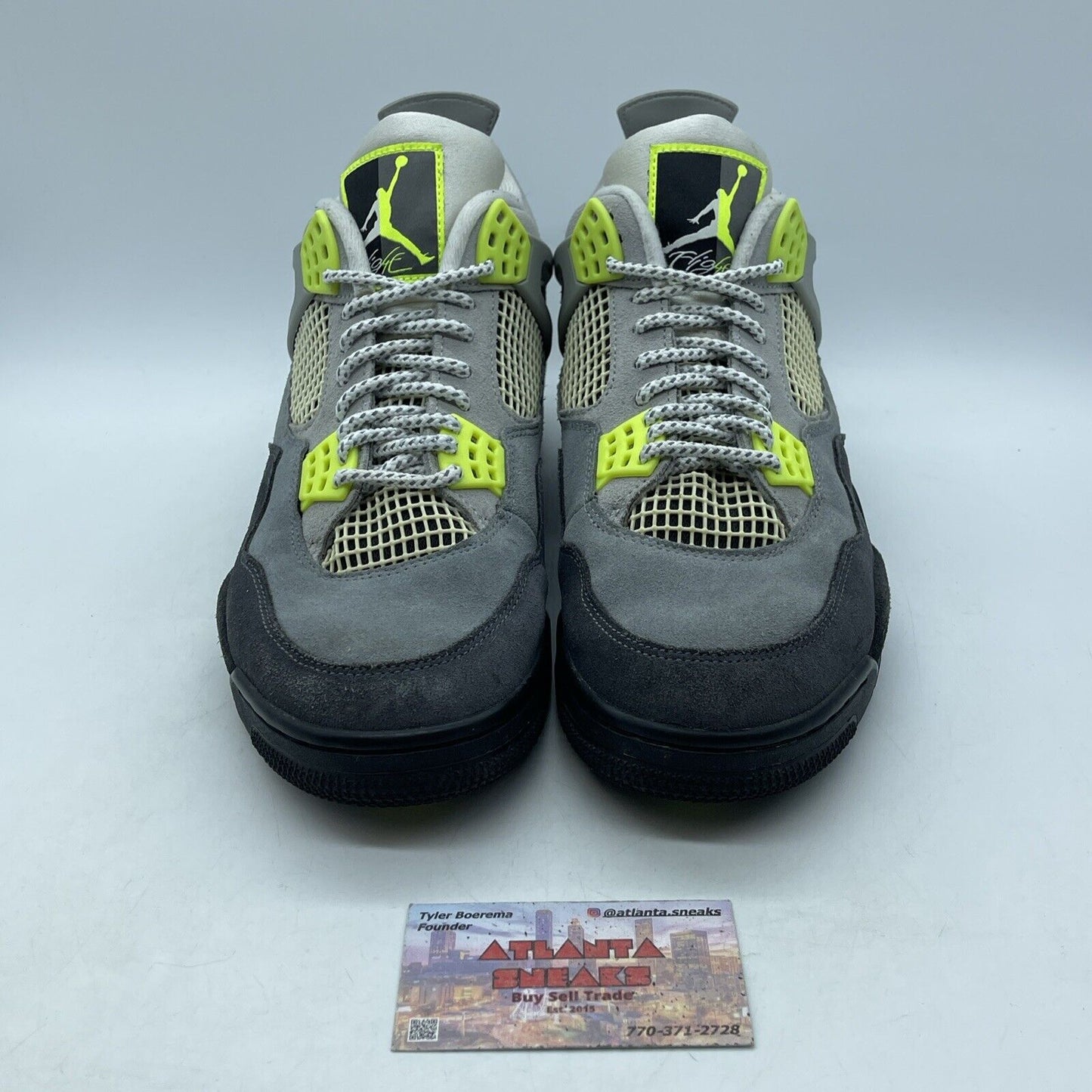 Size 10.5 - Jordan 4 Retro SE Mid Neon 95 Gray Black Suede Leather (CT5342-007)