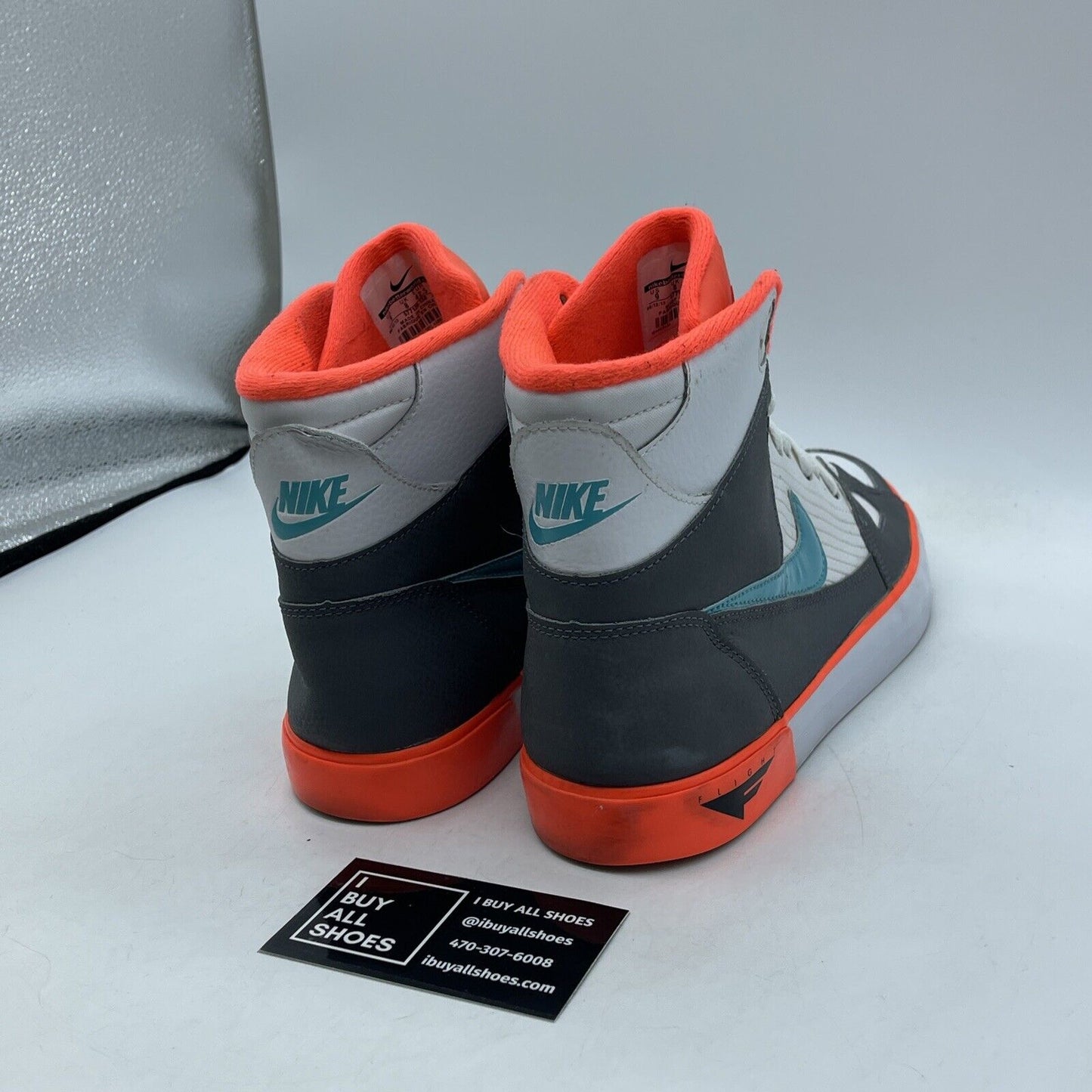 Size 9 - Nike Flight AC Orange Grey Blue White Black Suede Leather (577128-130)
