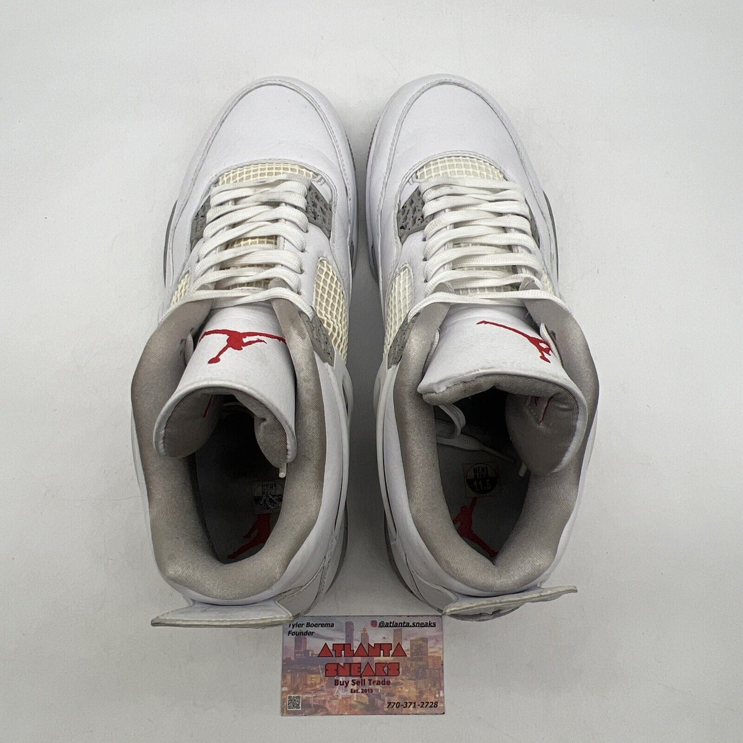 Size 11.5 - Jordan 4 Retro Mid White Oreo Grey Leather (CT8527-100)