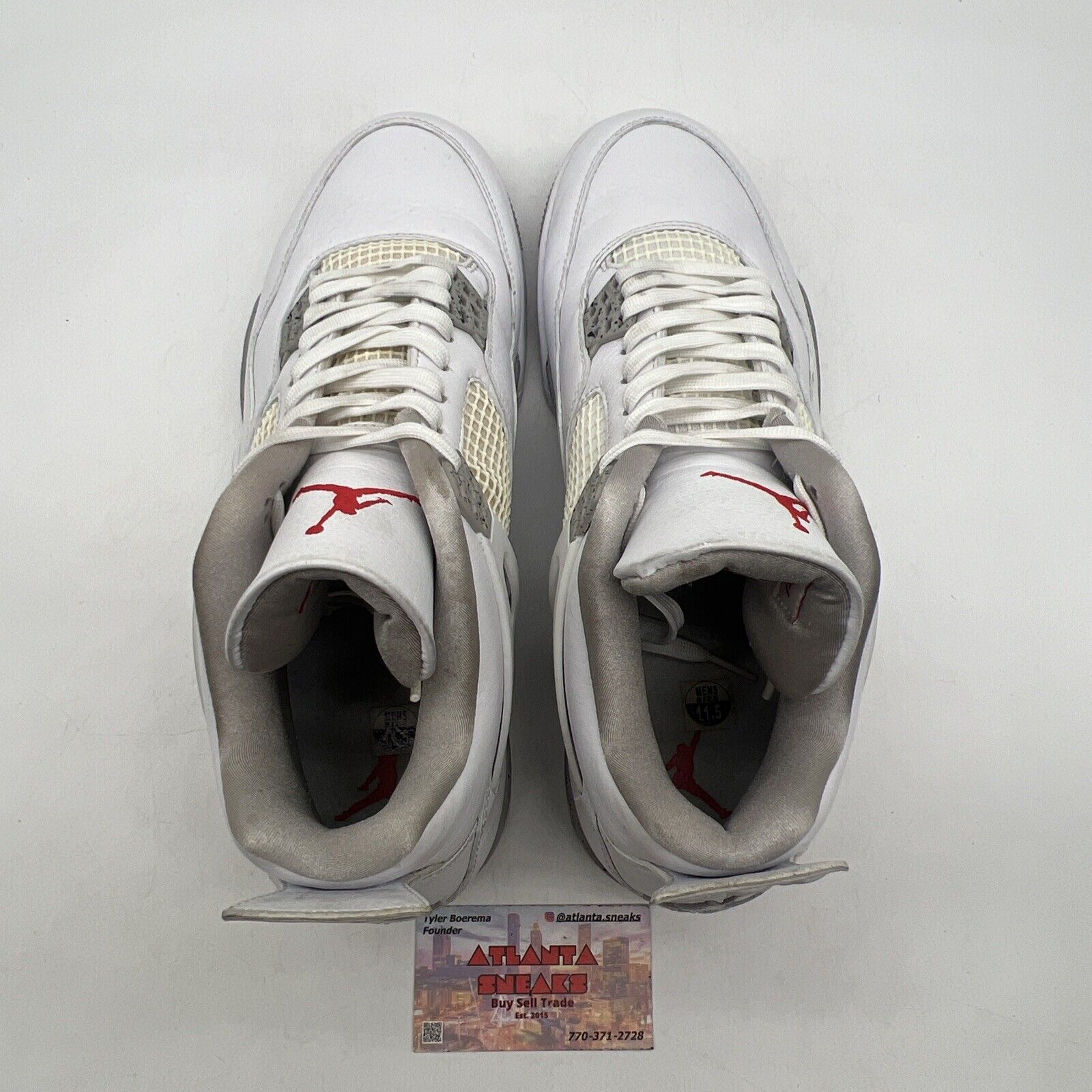 Size 11.5 - Jordan 4 Retro Mid White Oreo Grey Leather (CT8527-100)