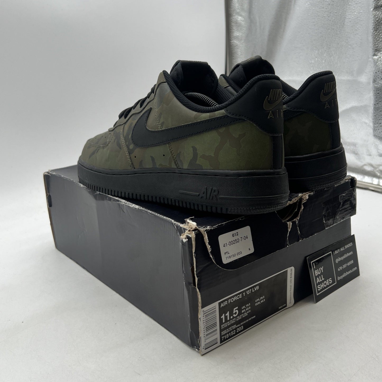 Size 11.5 - Nike Air Force 1 '07 LV8 Low Reflective Camo (718152-203)