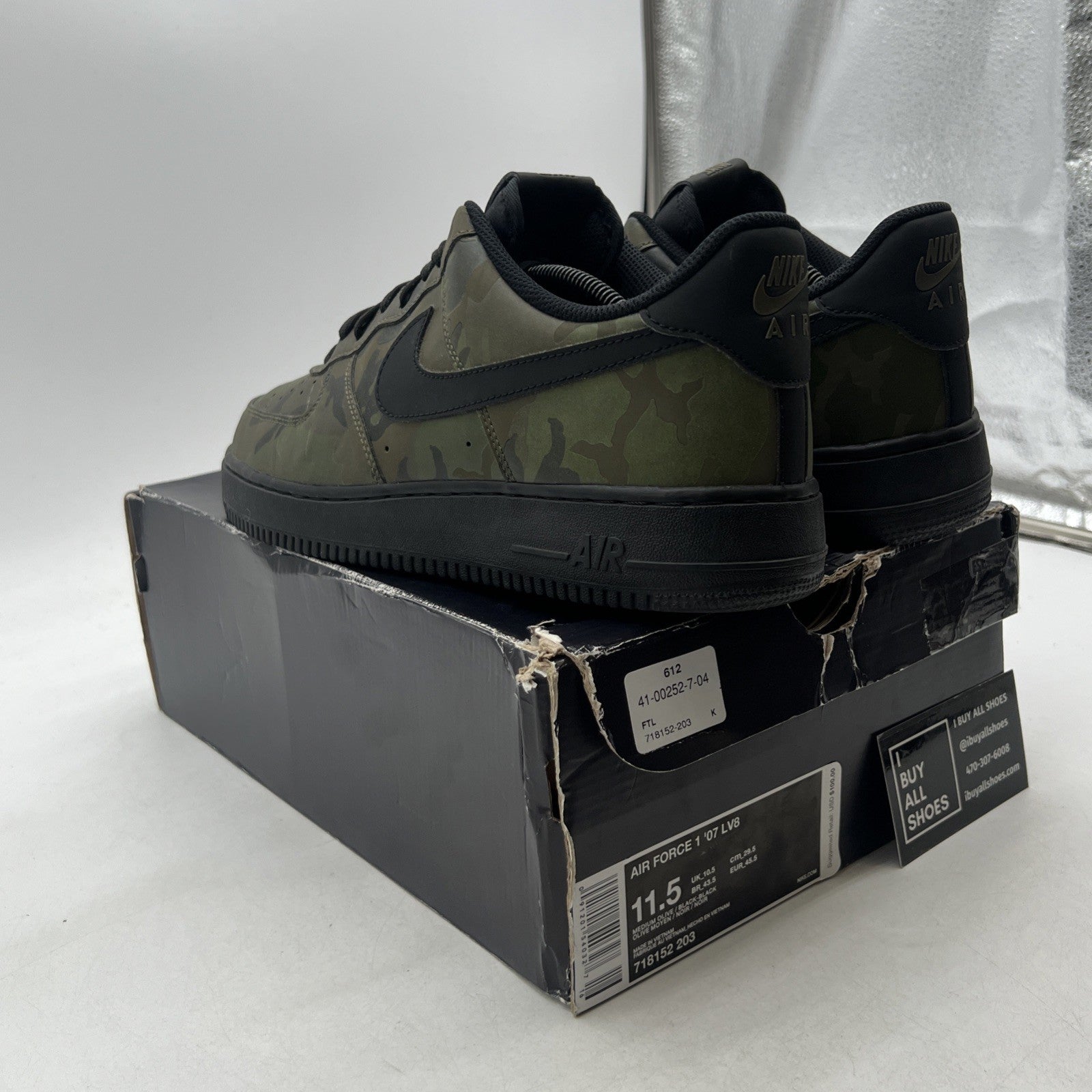 Size 11.5 - Nike Air Force 1 '07 LV8 Low Reflective Camo (718152-203)