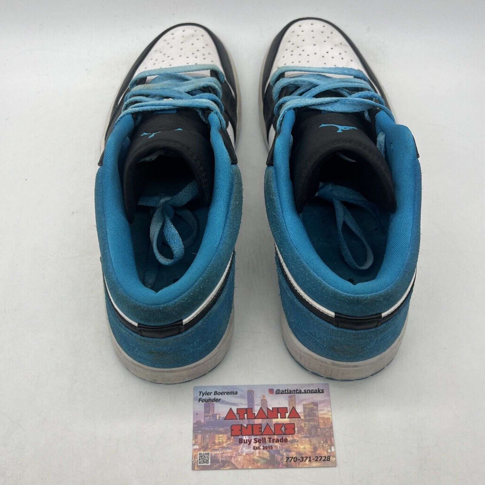 Size 12 - Air Jordan 1 SE Low Laser Blue White Black Leather (CK3022-004)